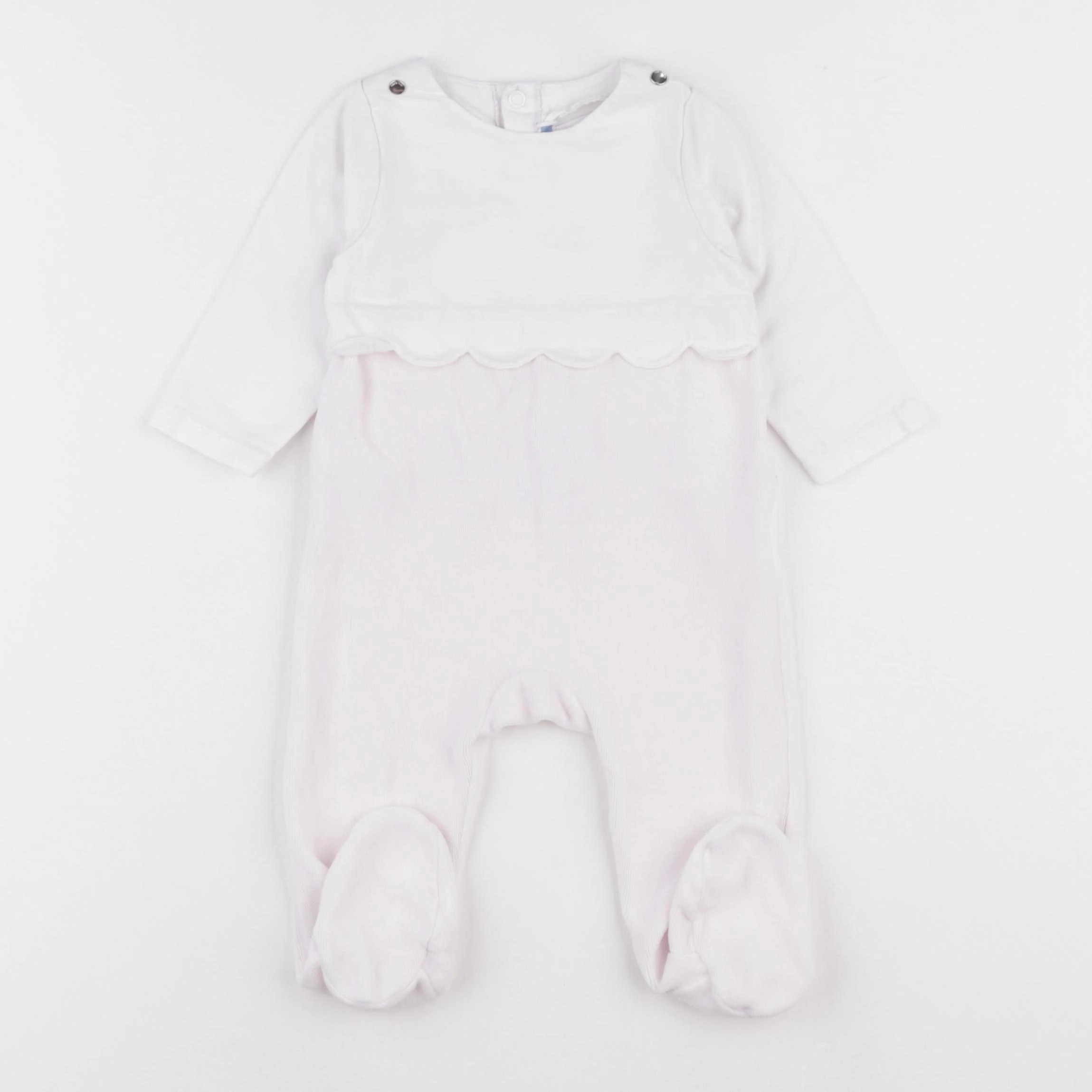 Jacadi - pyjama velours blanc, rose - 6 mois
