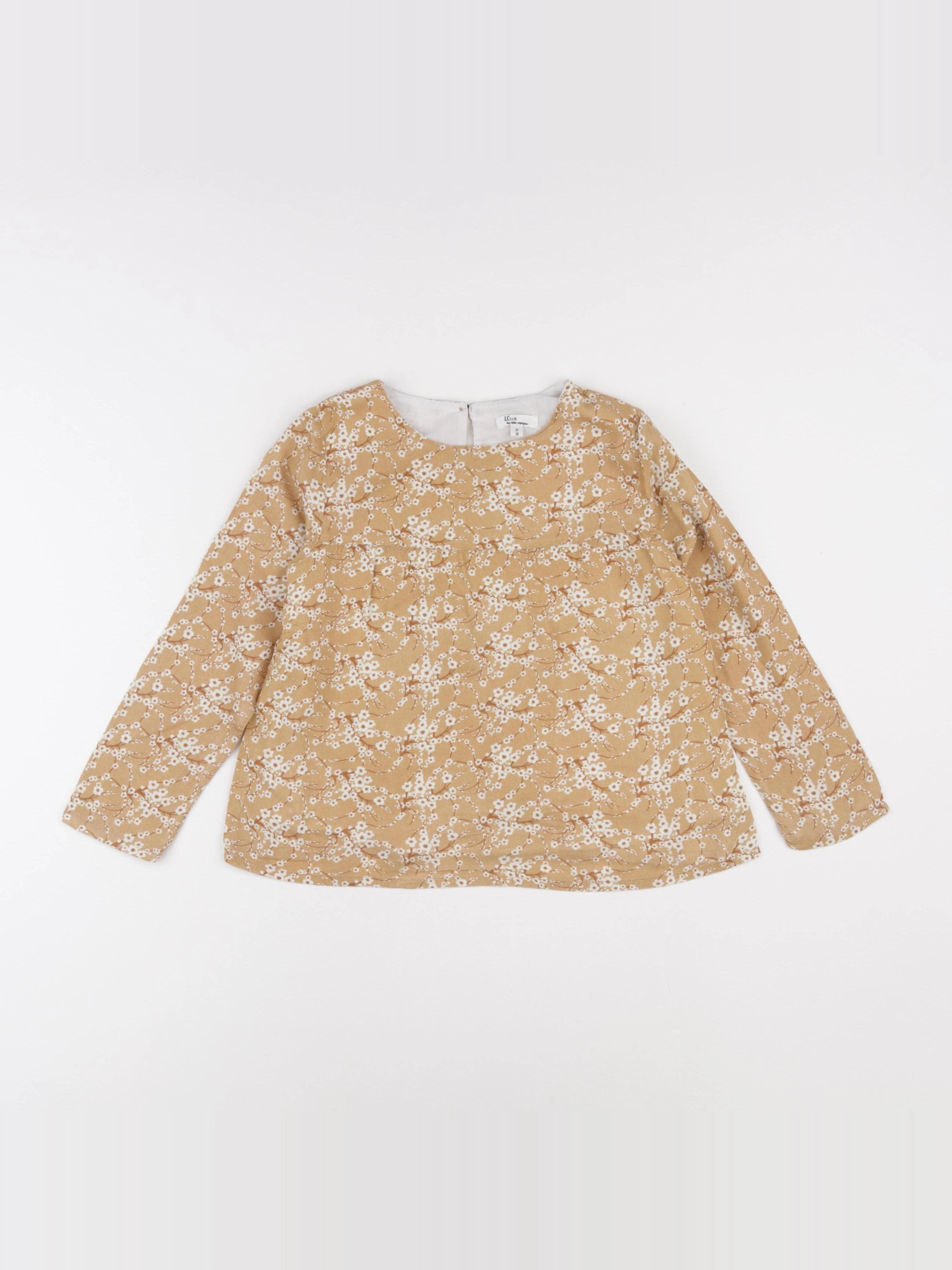 Little Cigogne - blouse marron - 6 ans