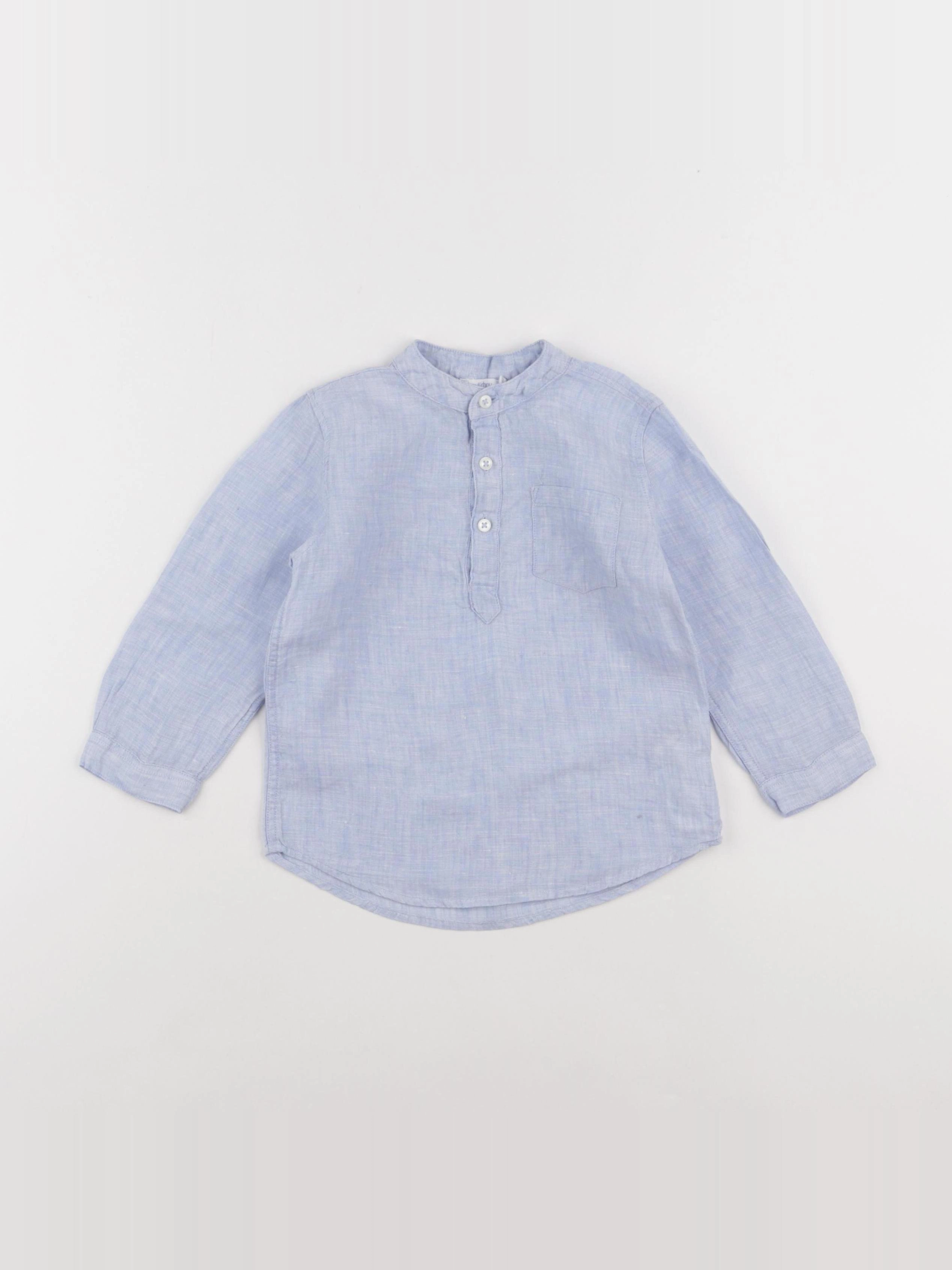 Boutchou - chemise bleu - 24 mois