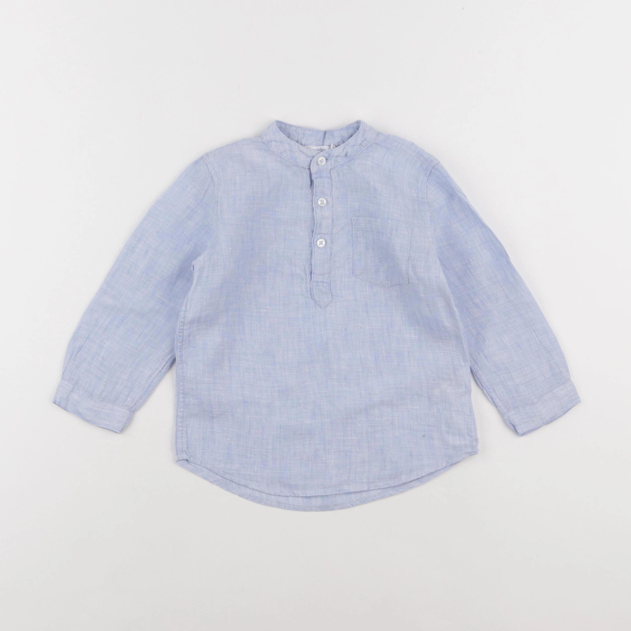 Boutchou - chemise bleu - 24 mois