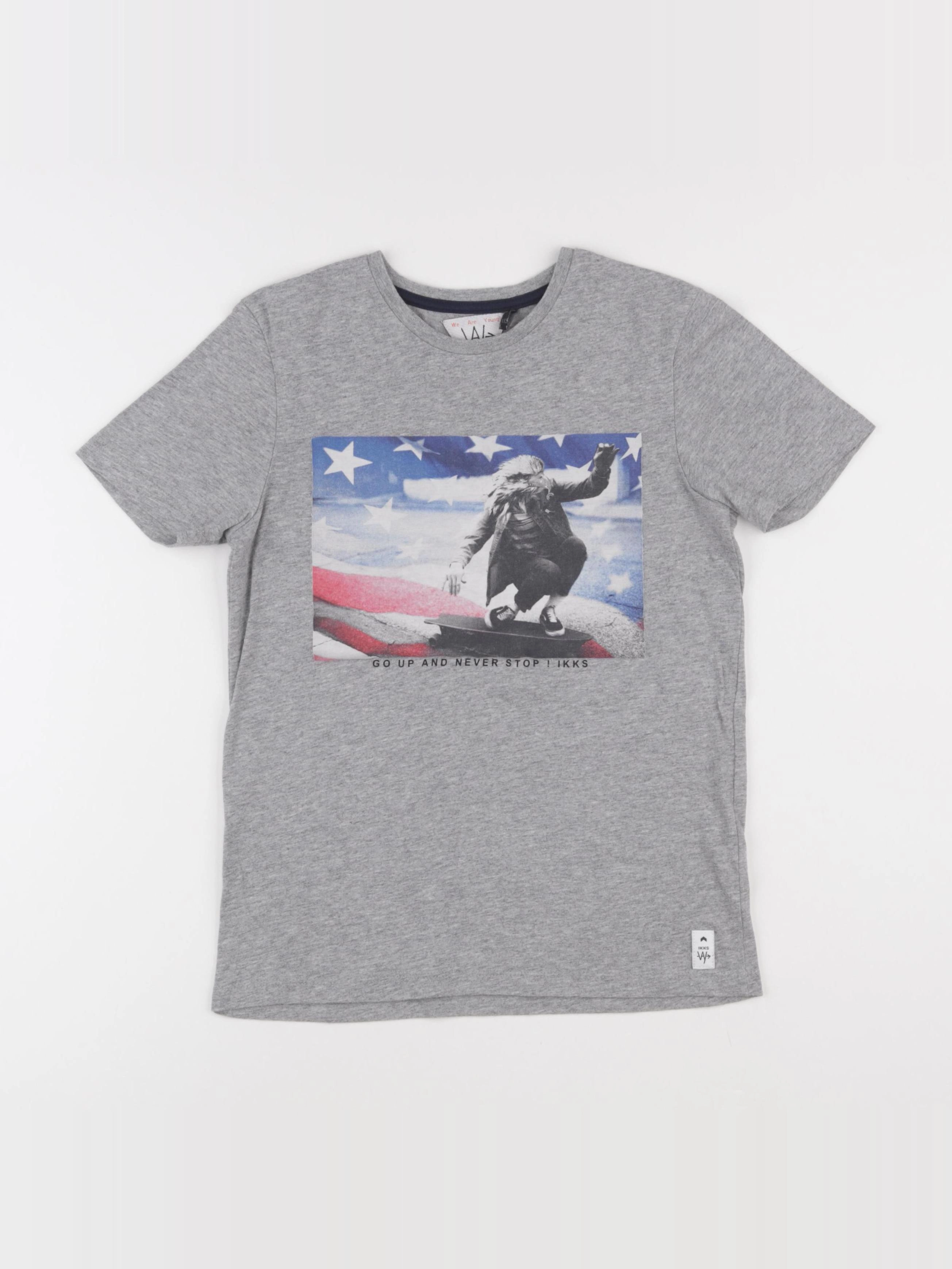 IKKS - tee-shirt gris - 10 ans