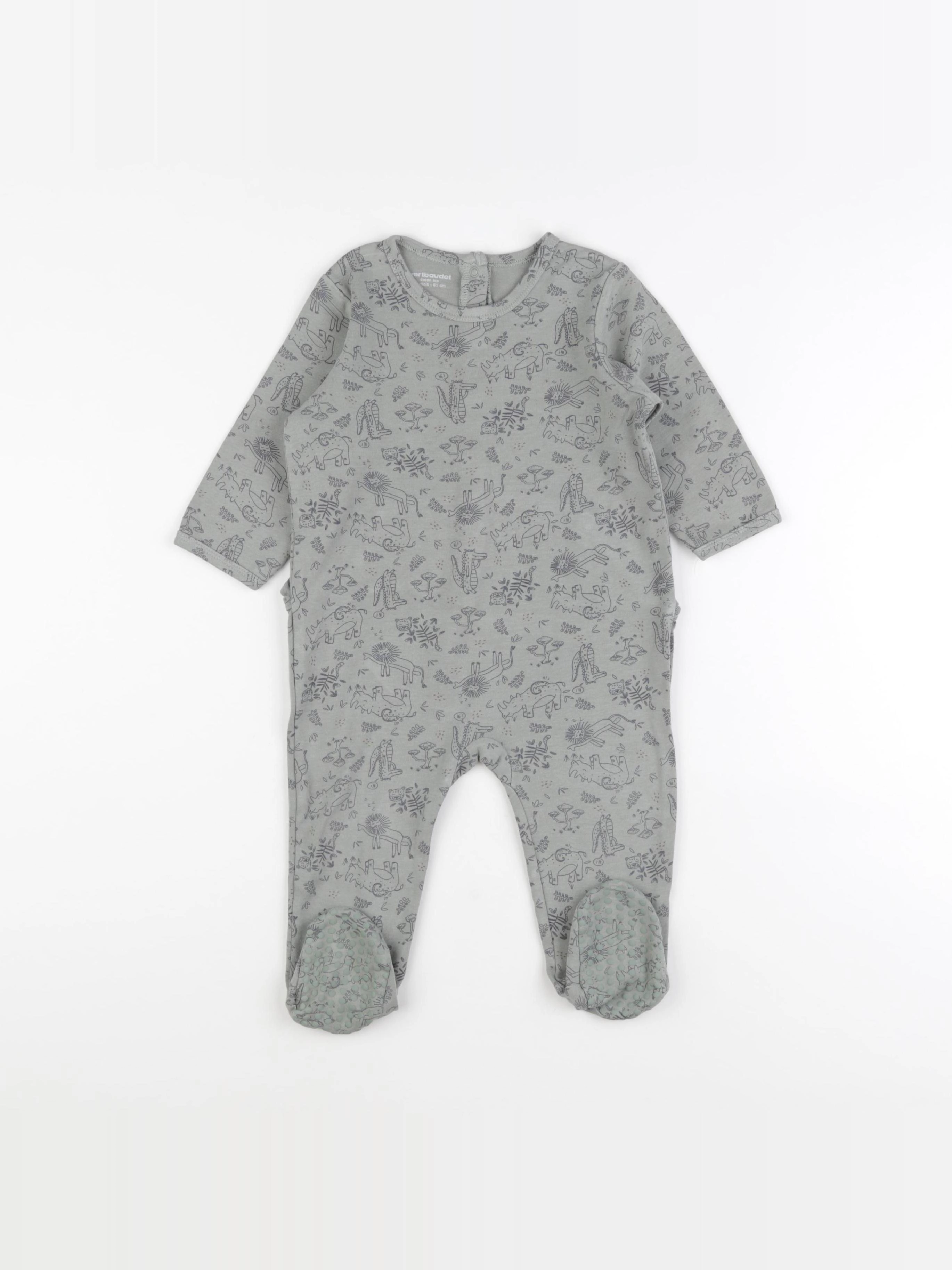 Vertbaudet - pyjama coton vert - 18 mois