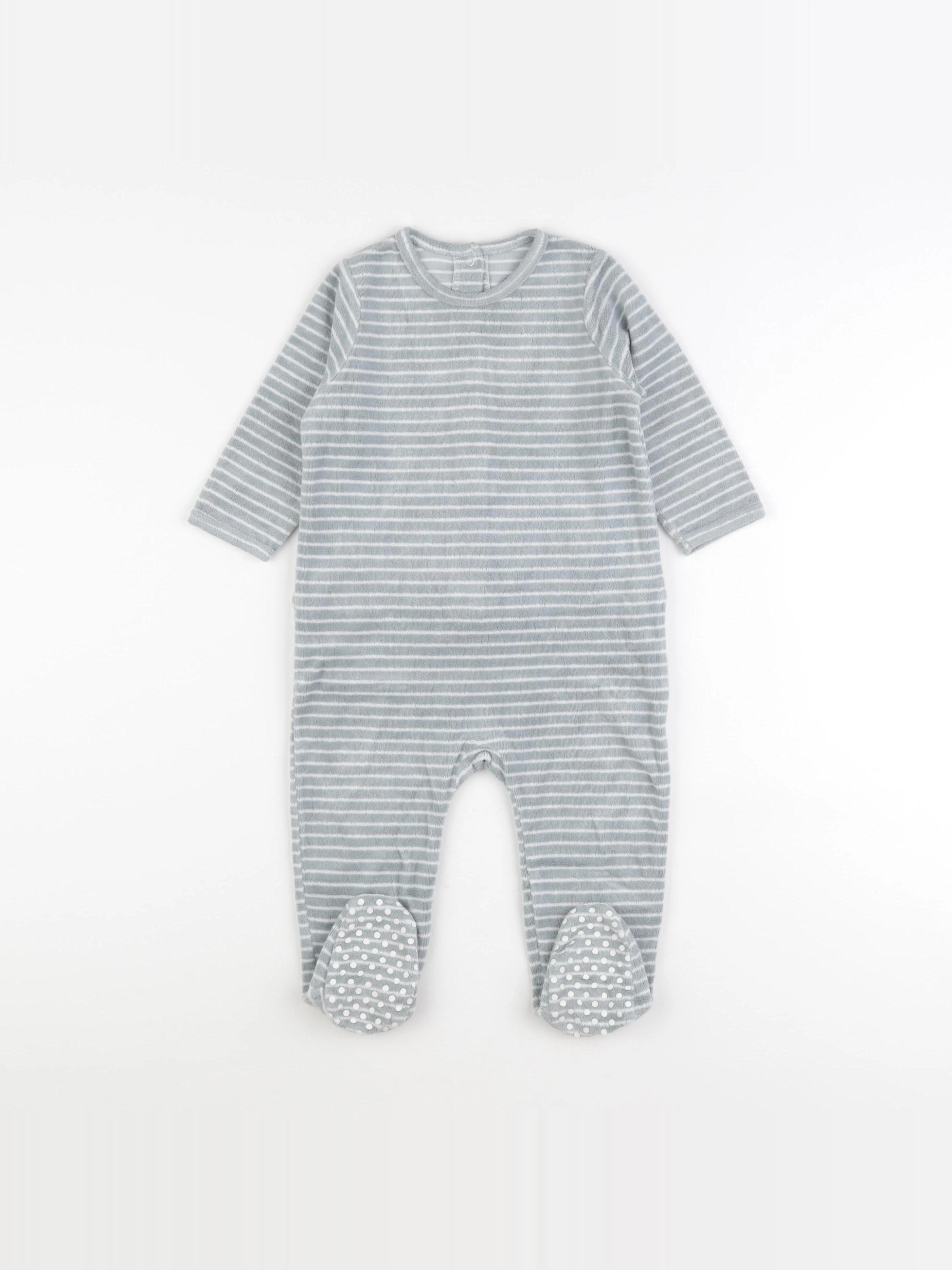 Vertbaudet - pyjama velours vert - 18 mois