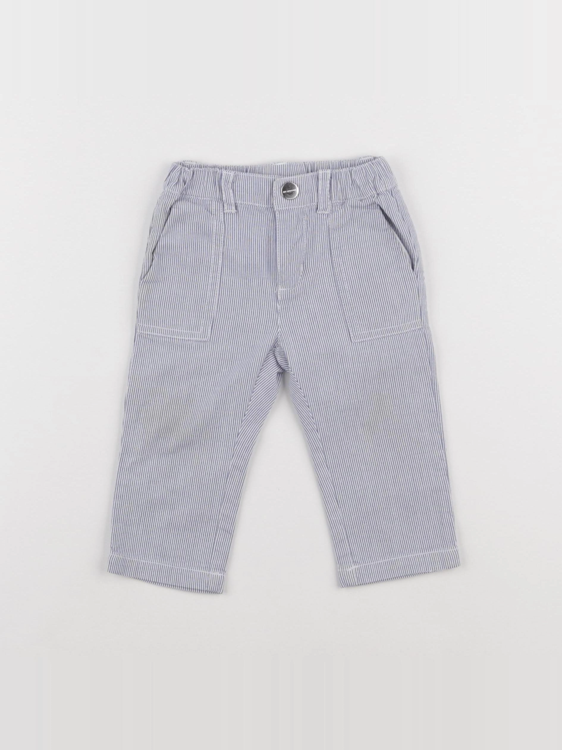 Jacadi - pantalon blanc, bleu - 12 mois