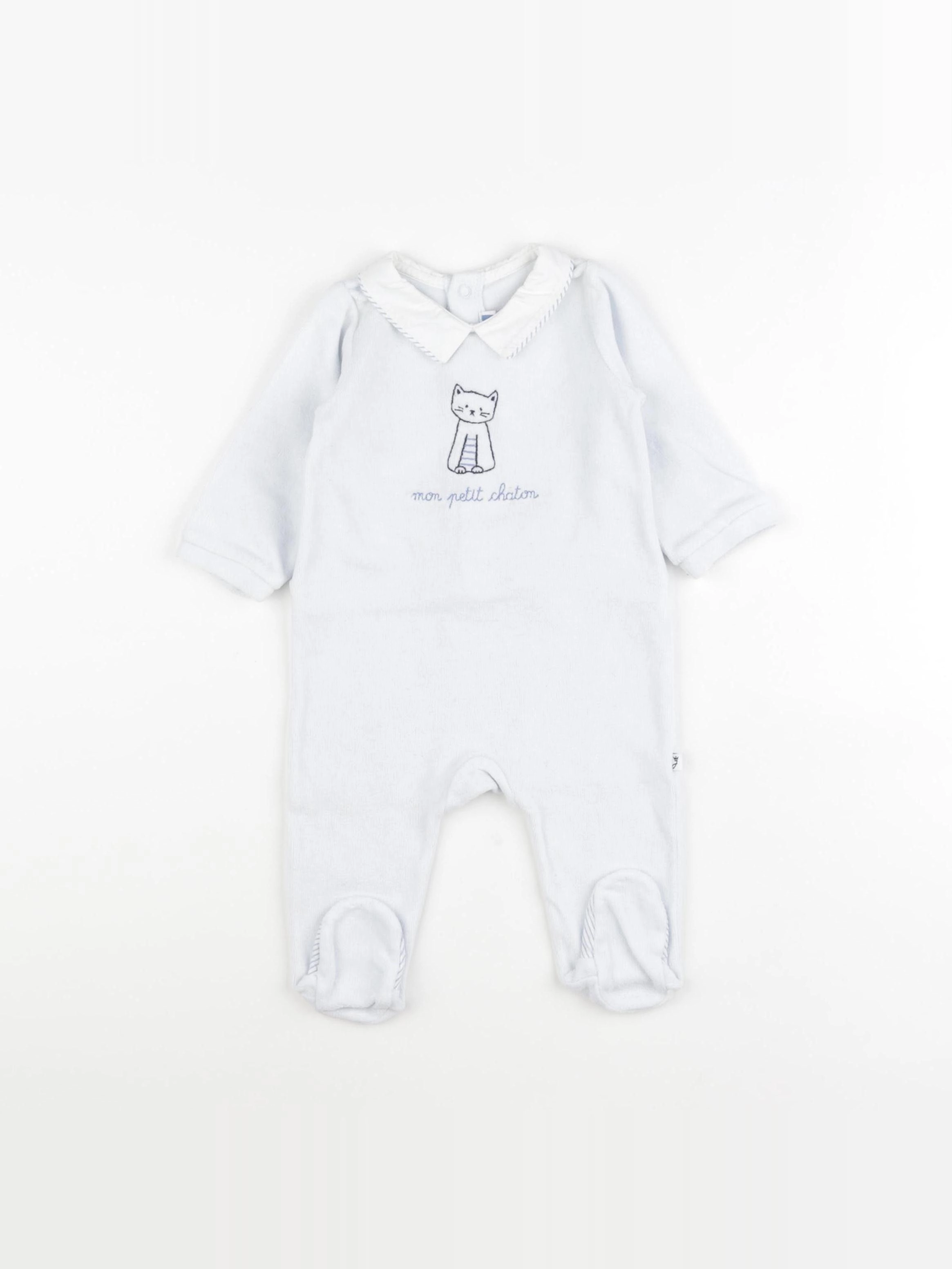 Jacadi - pyjama velours bleu - 6 mois