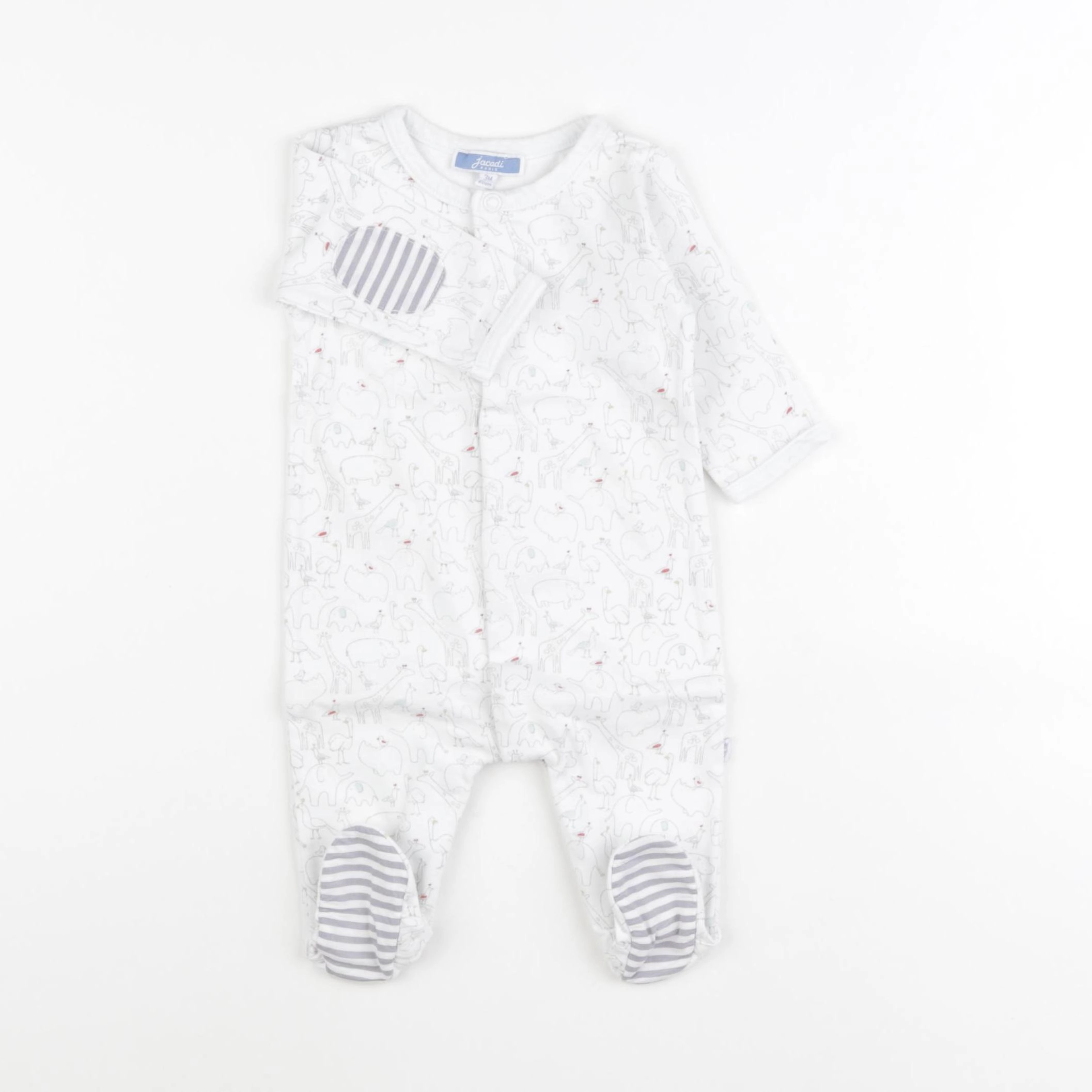 Jacadi - pyjama coton gris - 3 mois