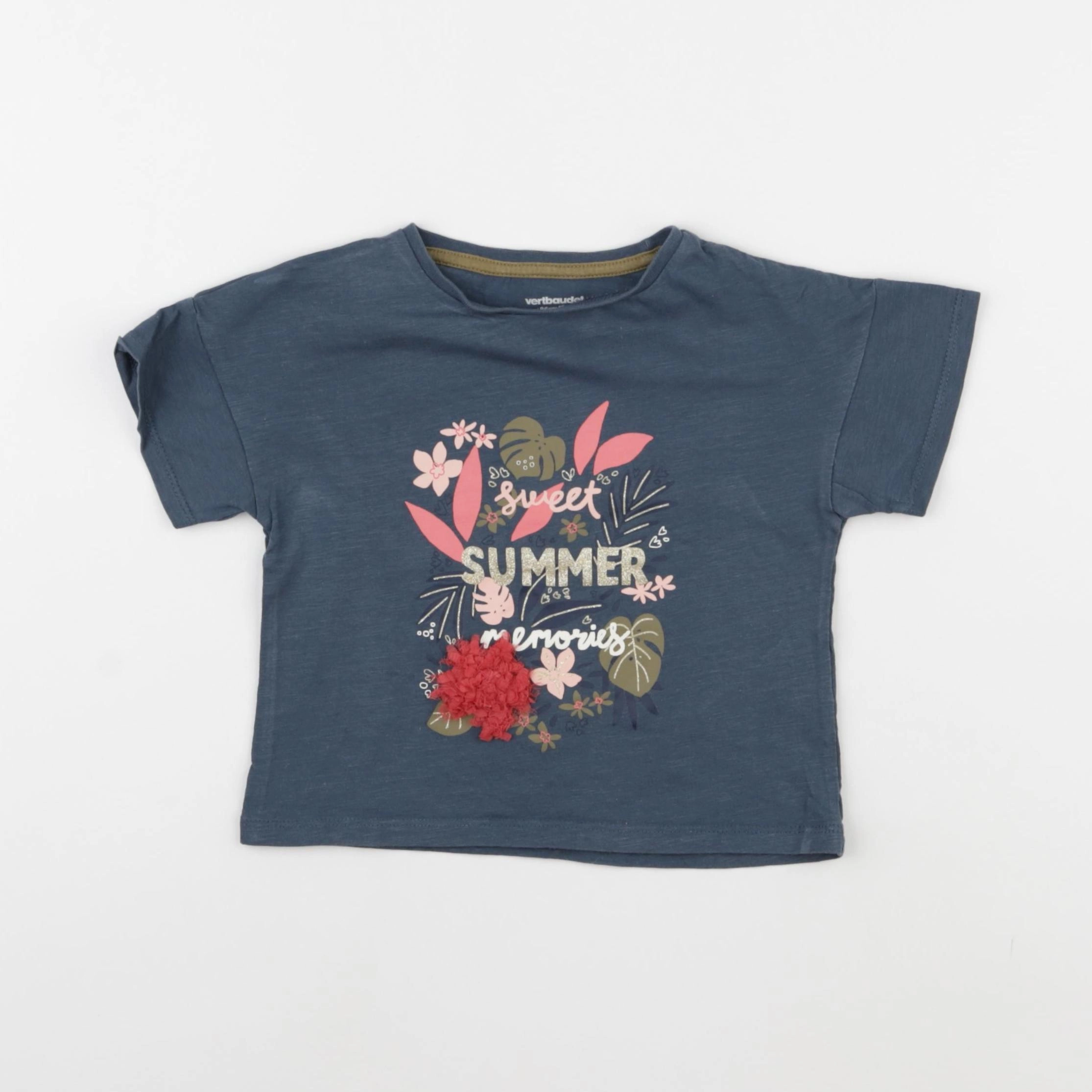 Vertbaudet - tee-shirt bleu - 2 ans