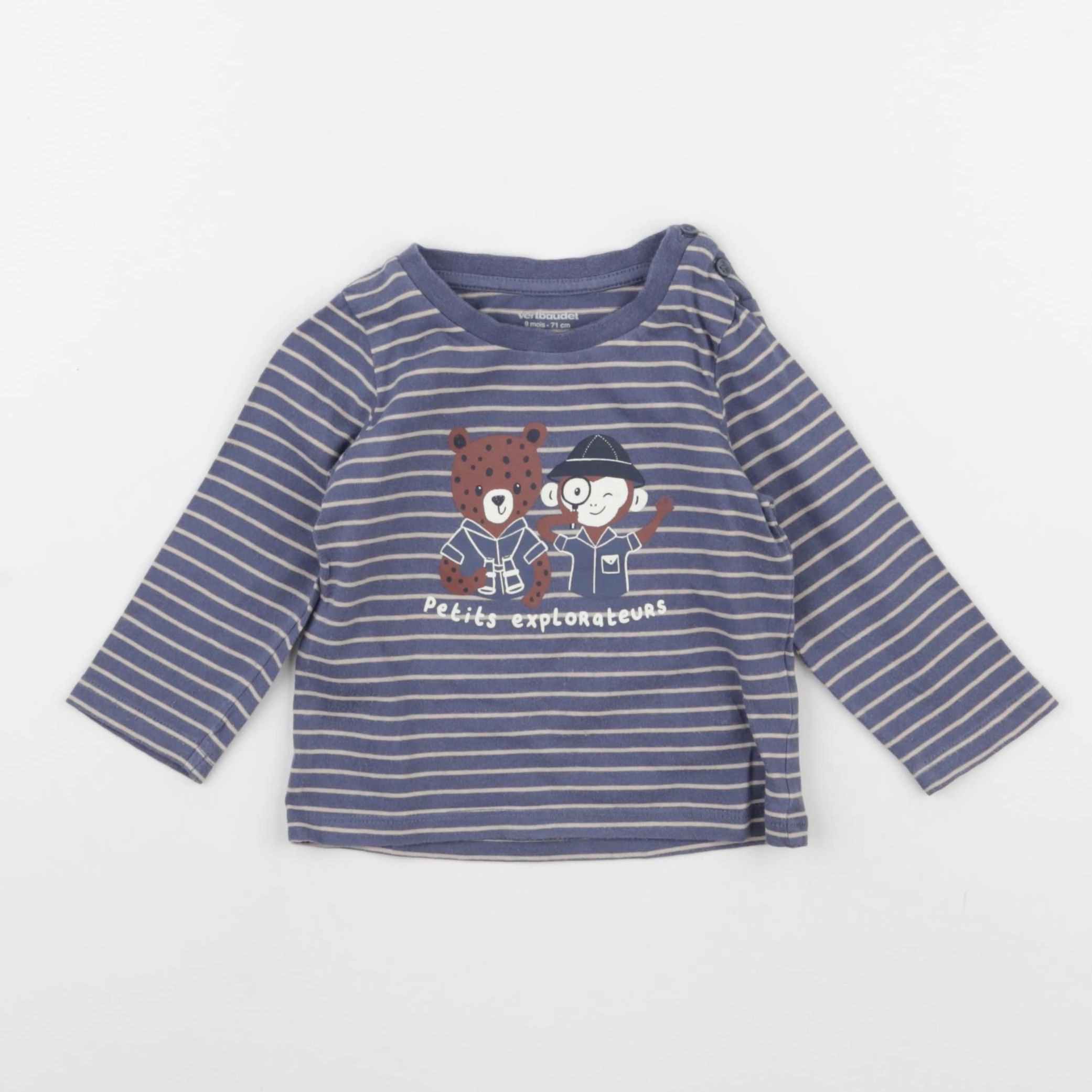 Vertbaudet - tee-shirt bleu - 9 mois