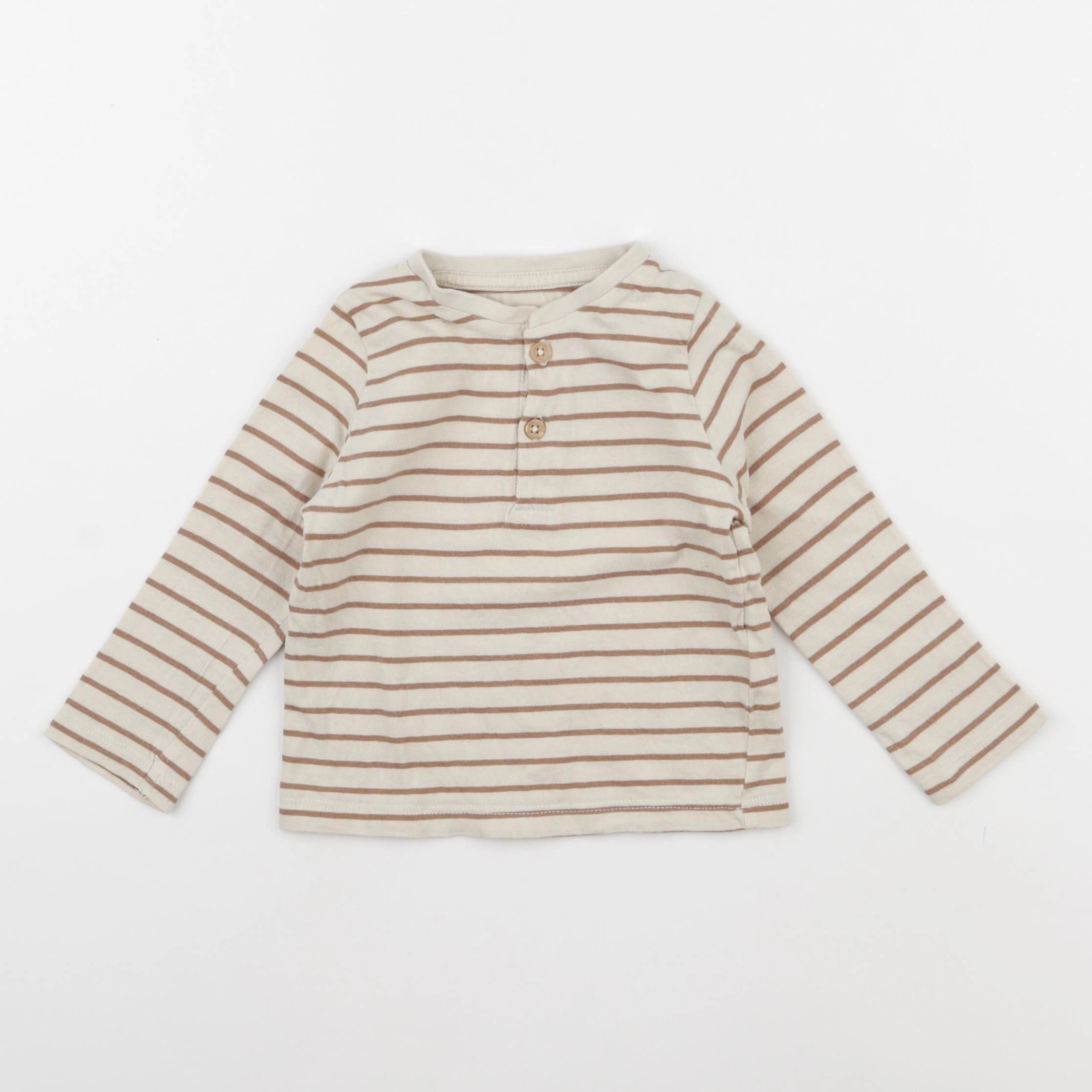 Vertbaudet - tee-shirt beige - 12 mois