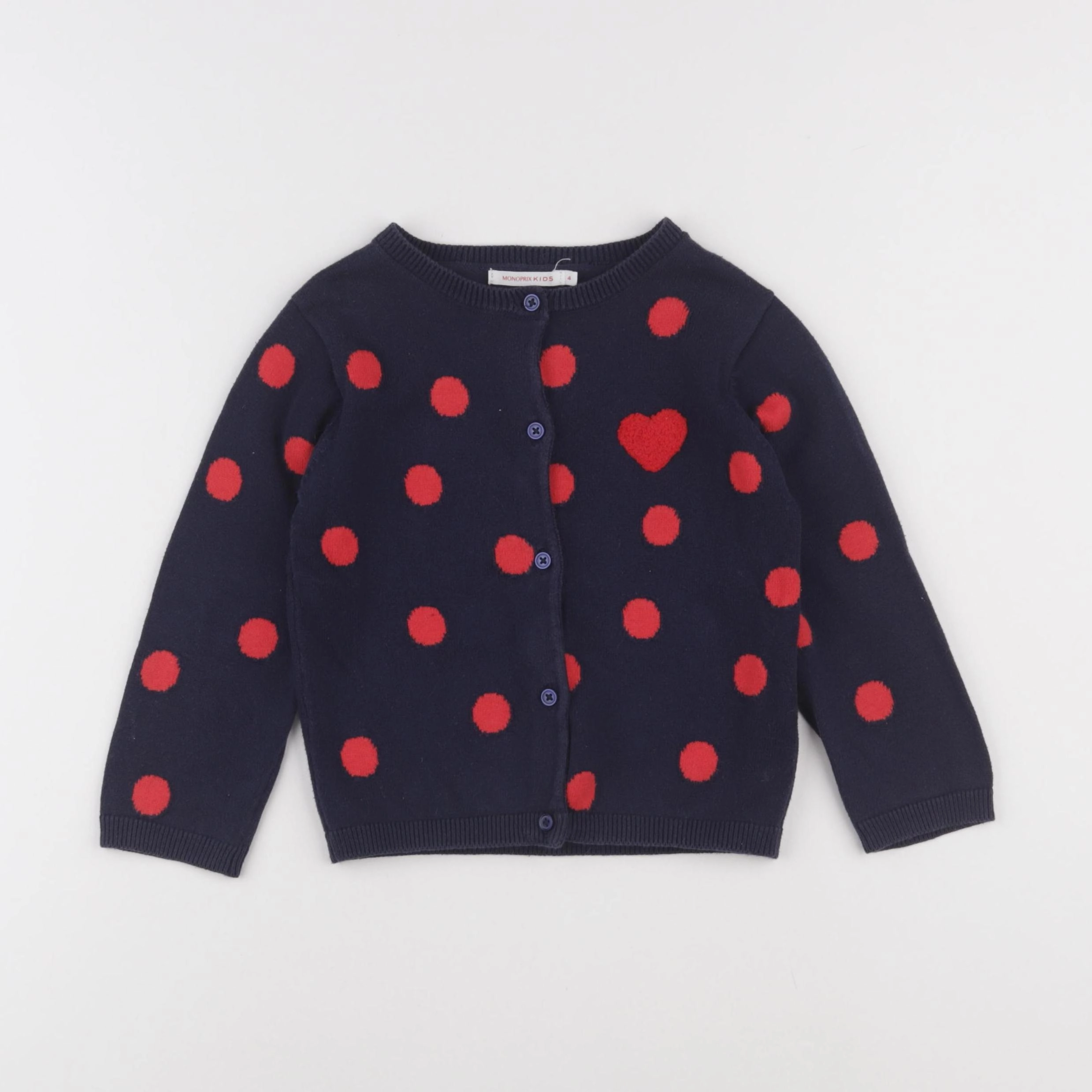 Monoprix - gilet bleu - 4 ans