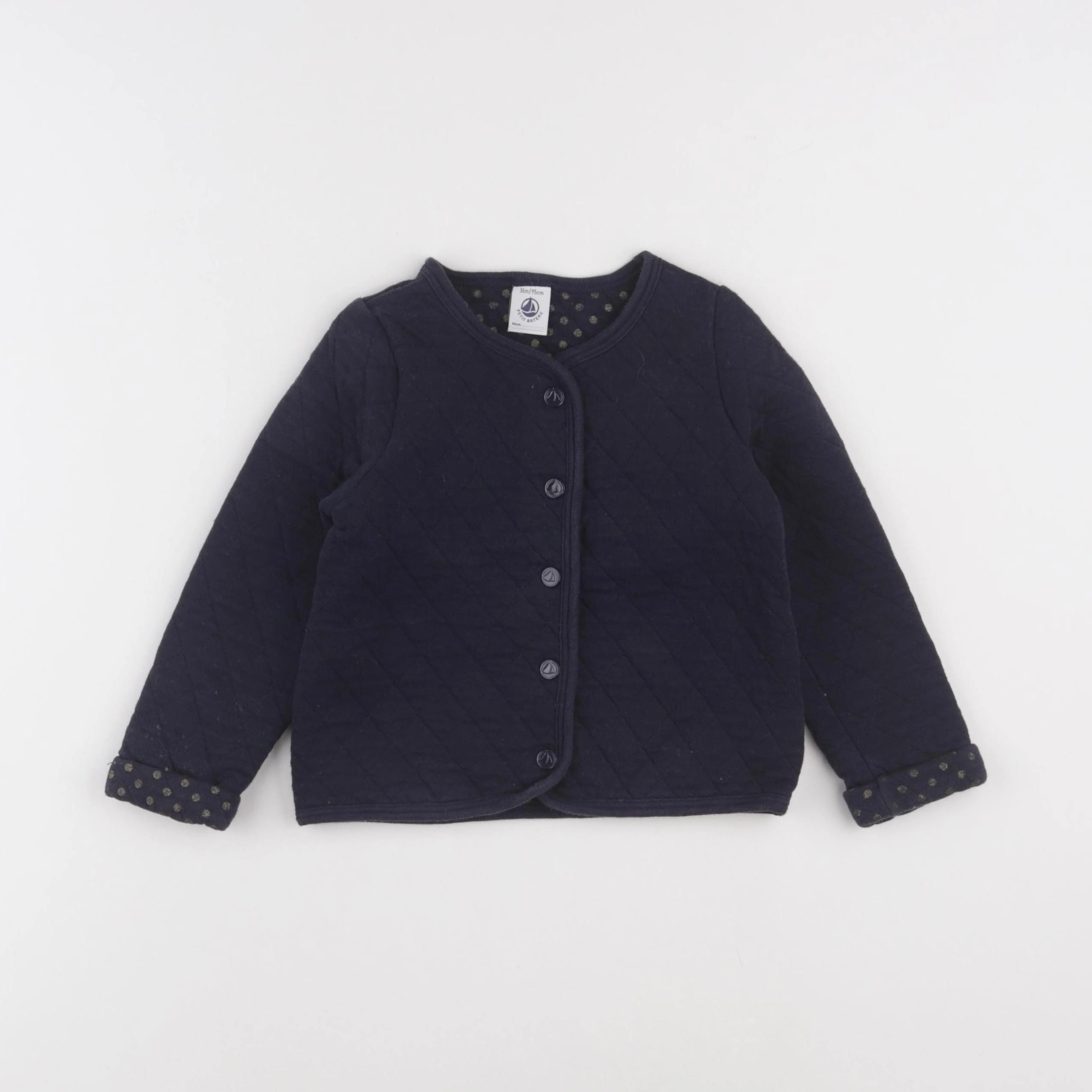 Petit Bateau - sweat bleu - 36 mois