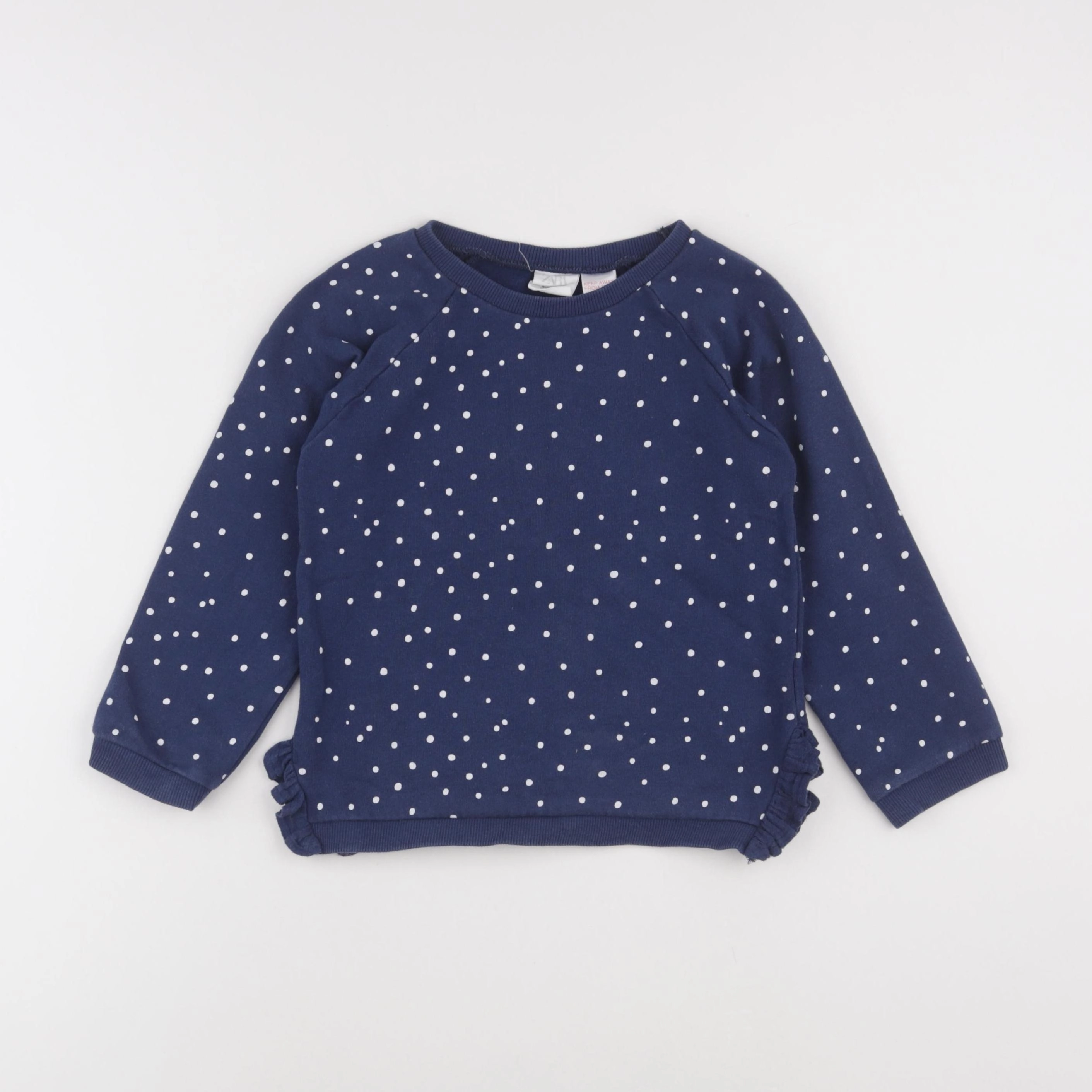 Zara - sweat bleu, blanc - 4/5 ans
