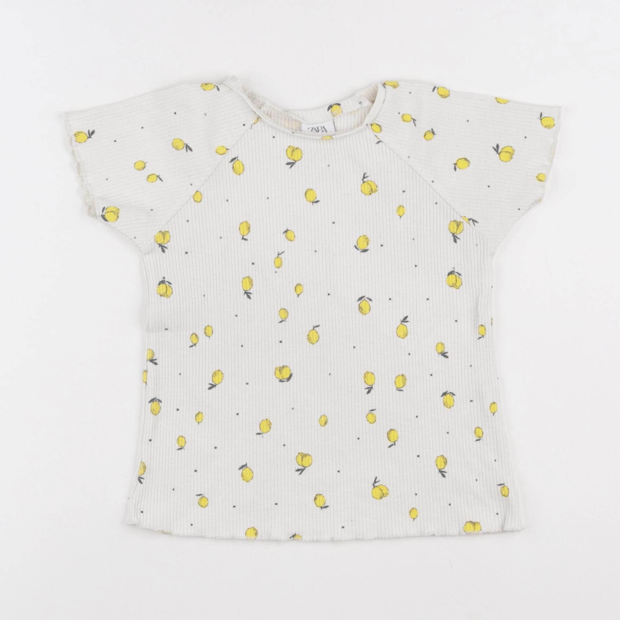 Zara - tee-shirt blanc, jaune - 4/5 ans