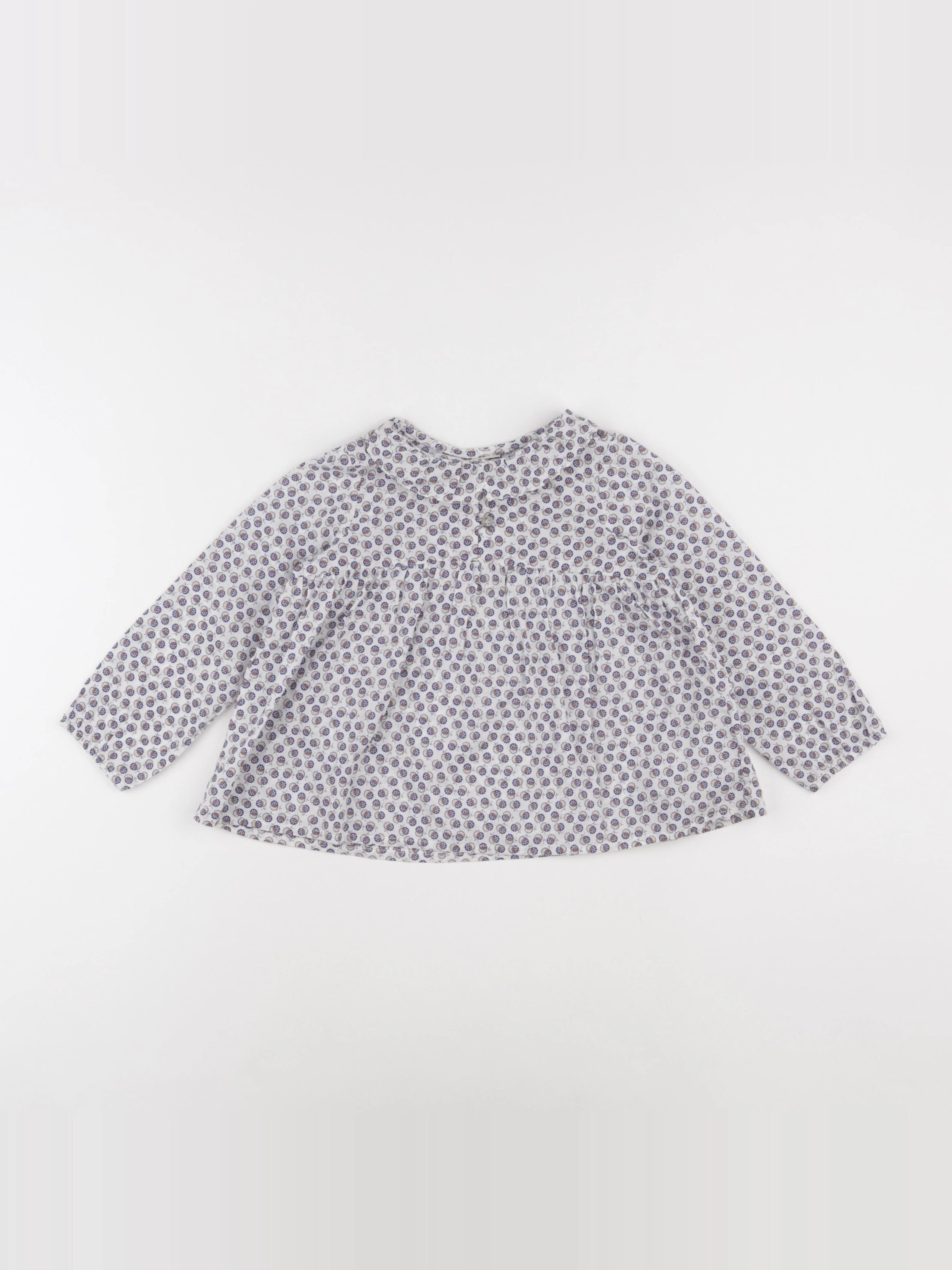 Bonton - blouse blanc, bleu - 4 ans
