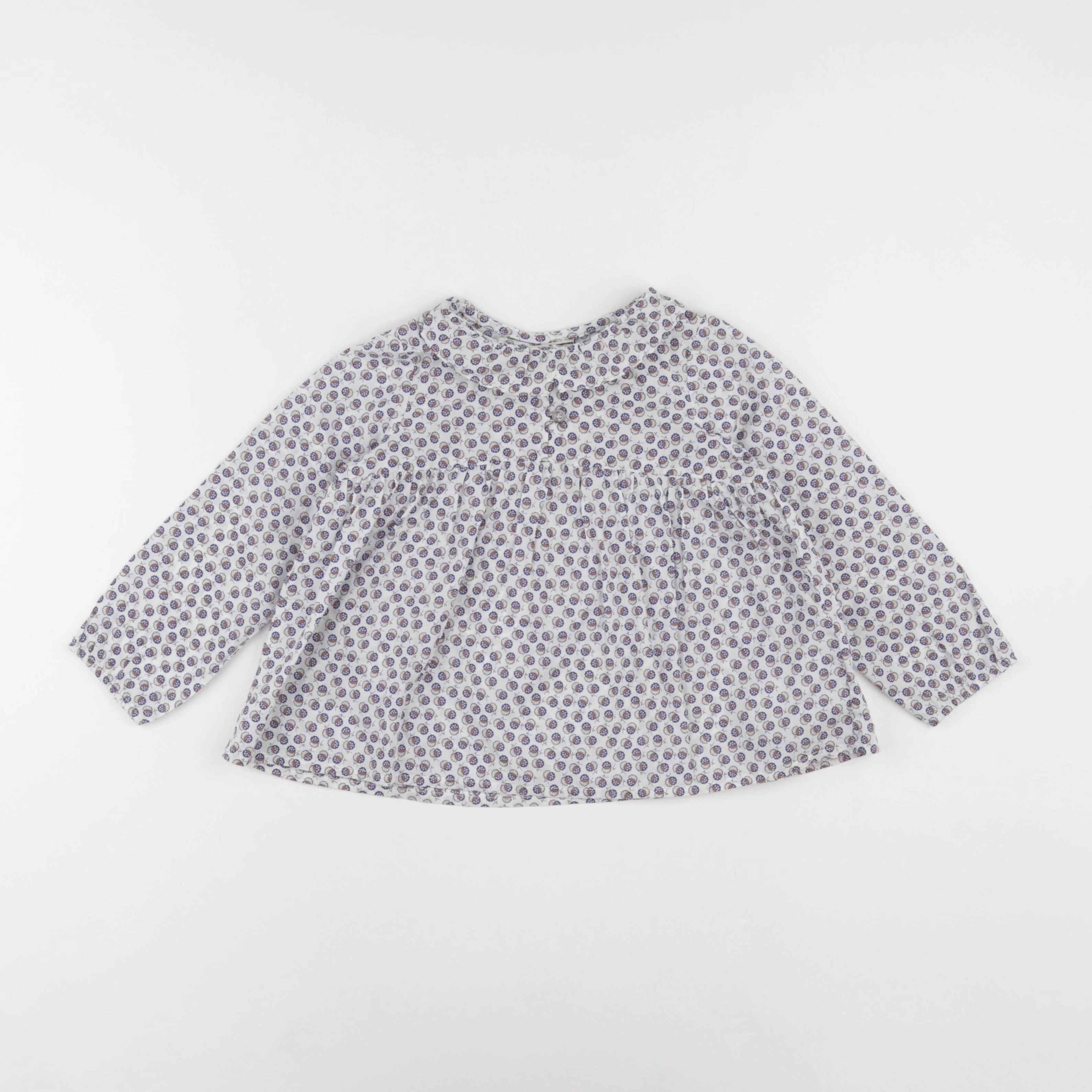 Bonton - blouse blanc, bleu - 4 ans