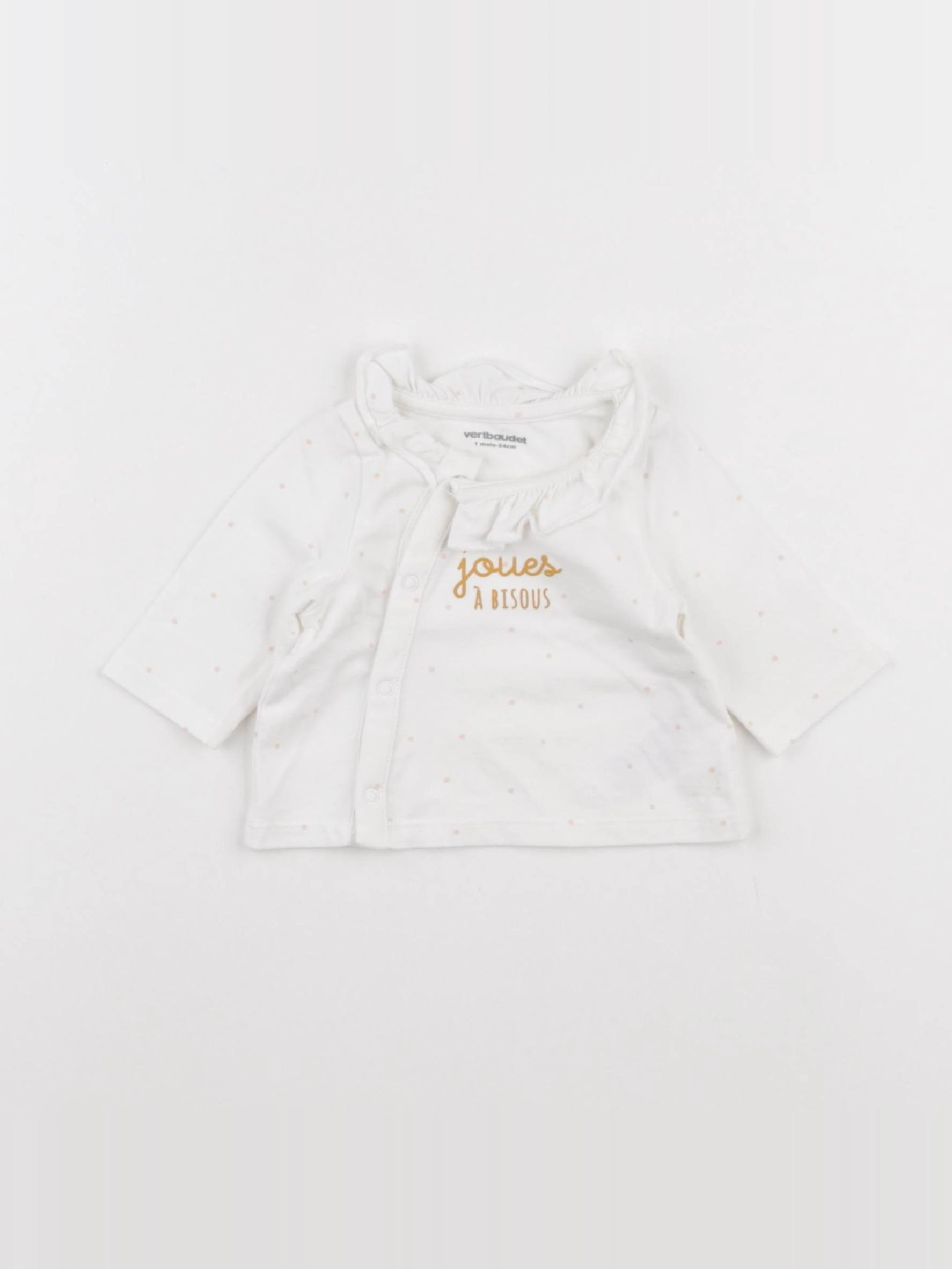 Vertbaudet - tee-shirt blanc - 1 mois