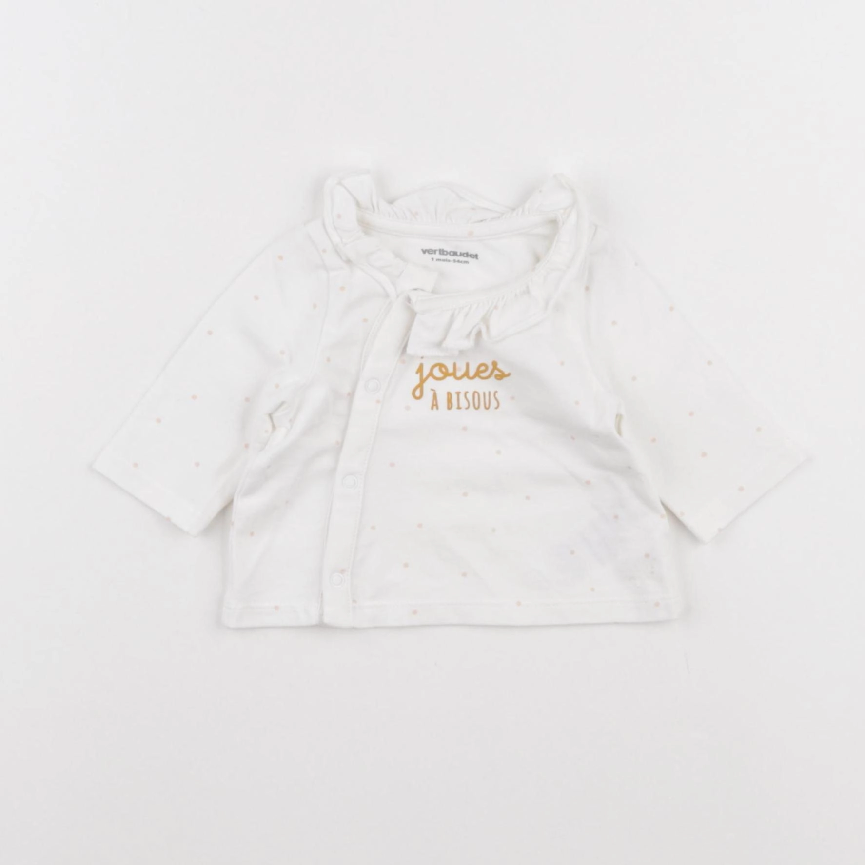 Vertbaudet - tee-shirt blanc - 1 mois