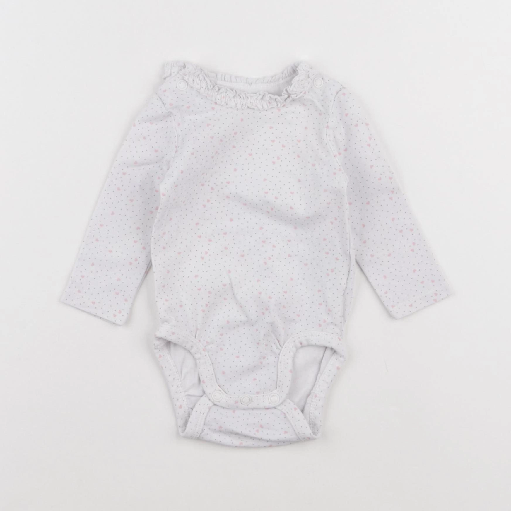 H&M - body blanc, rose - 1 mois