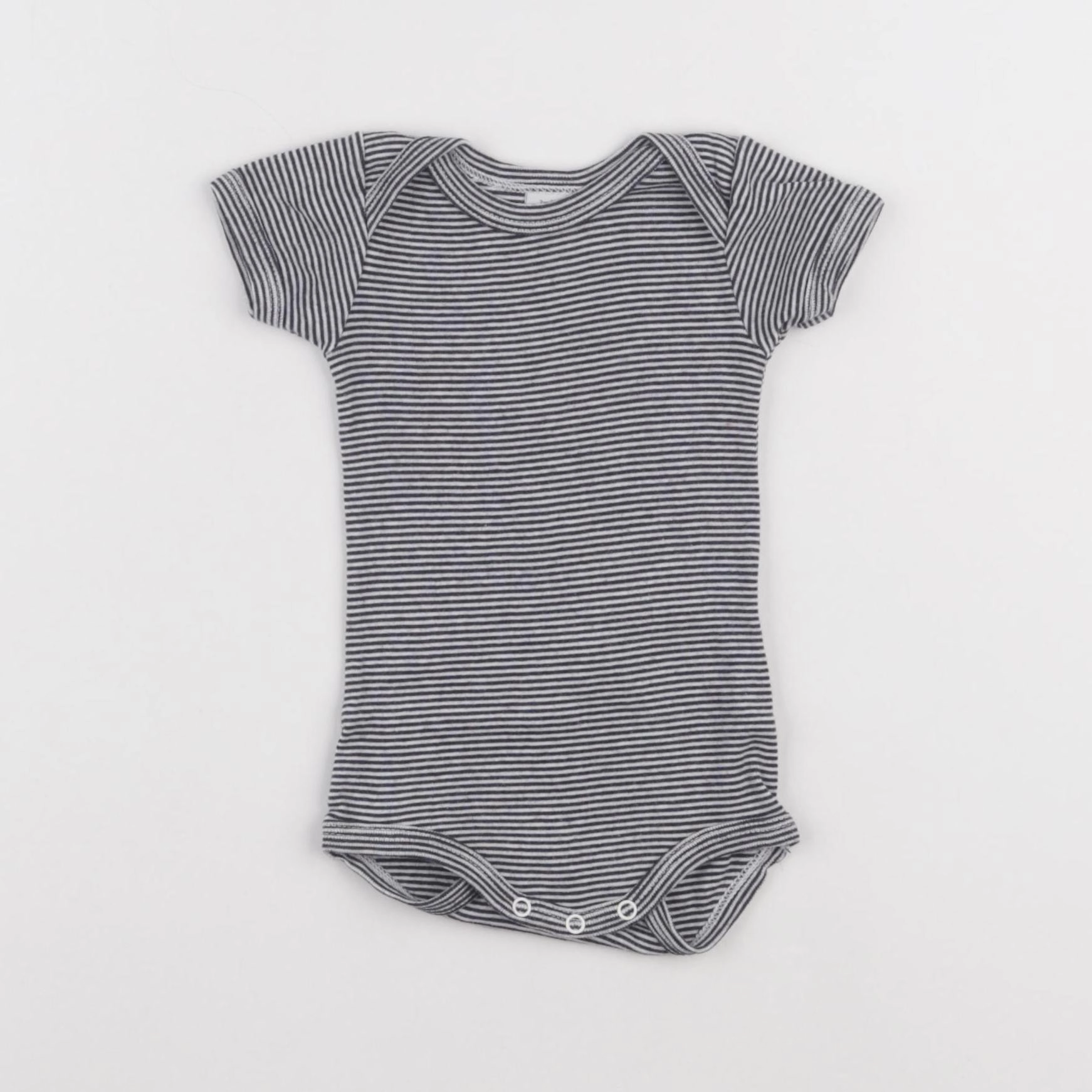 Petit Bateau - body bleu, blanc - 3 mois