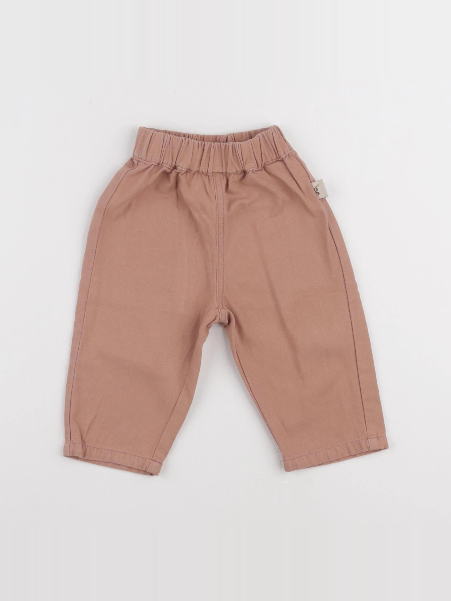 Gamin gamine - pantalon marron - 3/6 mois