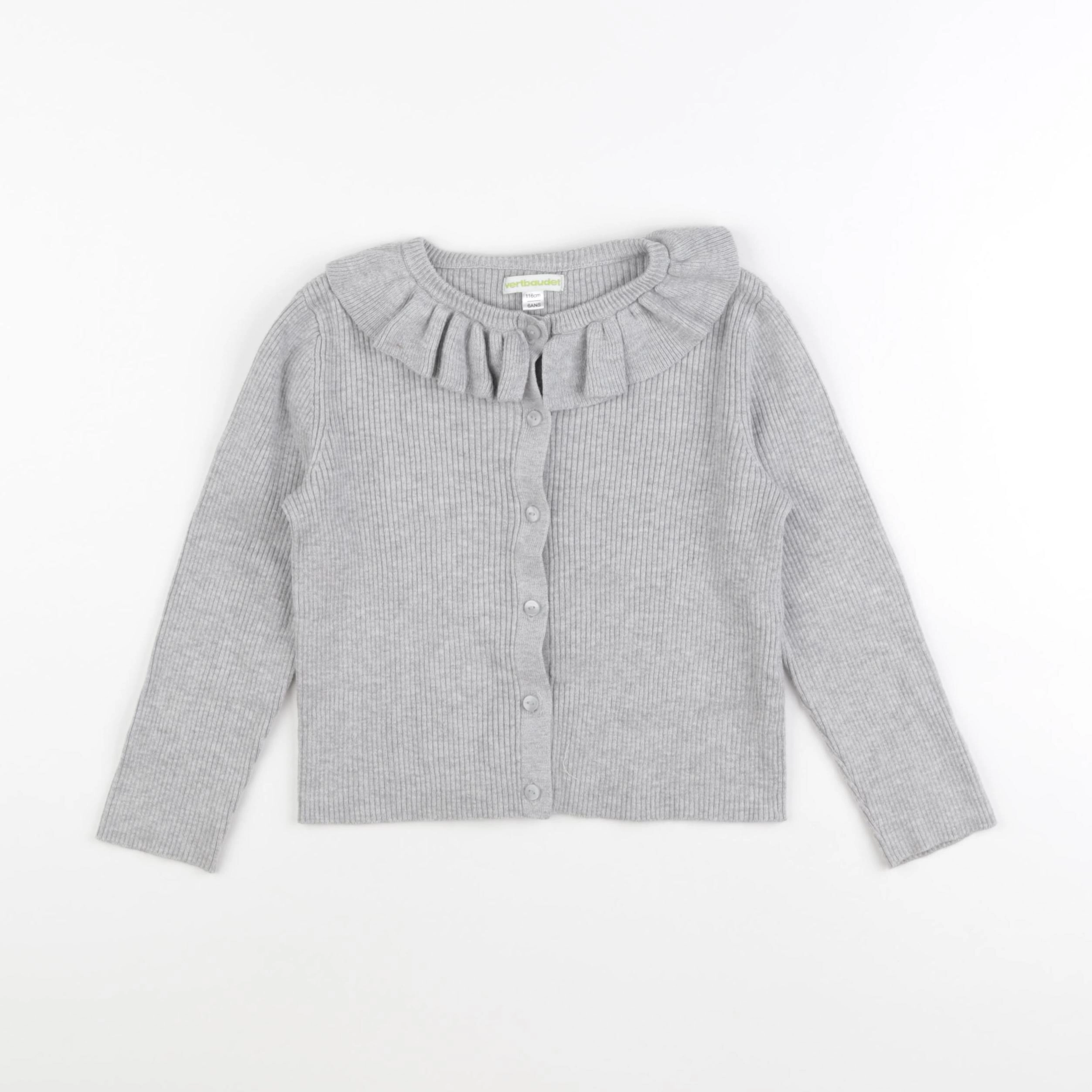 Vertbaudet - gilet gris - 6 ans