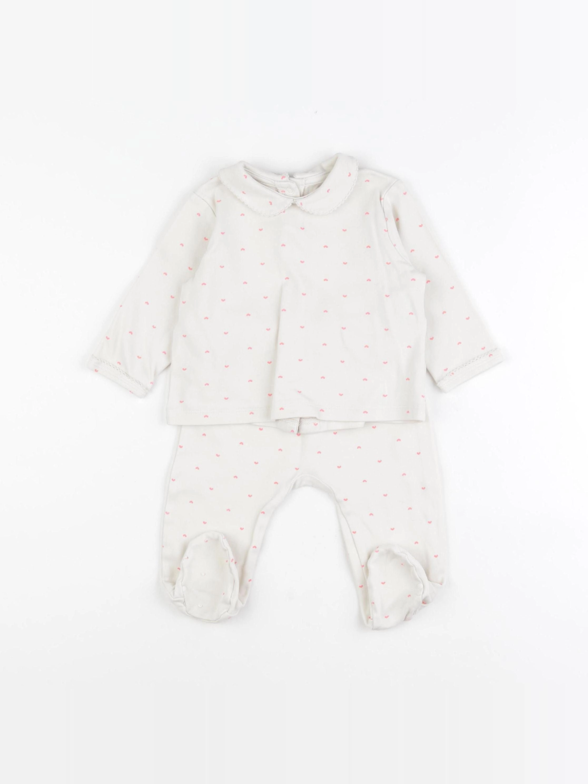 Vertbaudet - pyjama coton beige - 9 mois