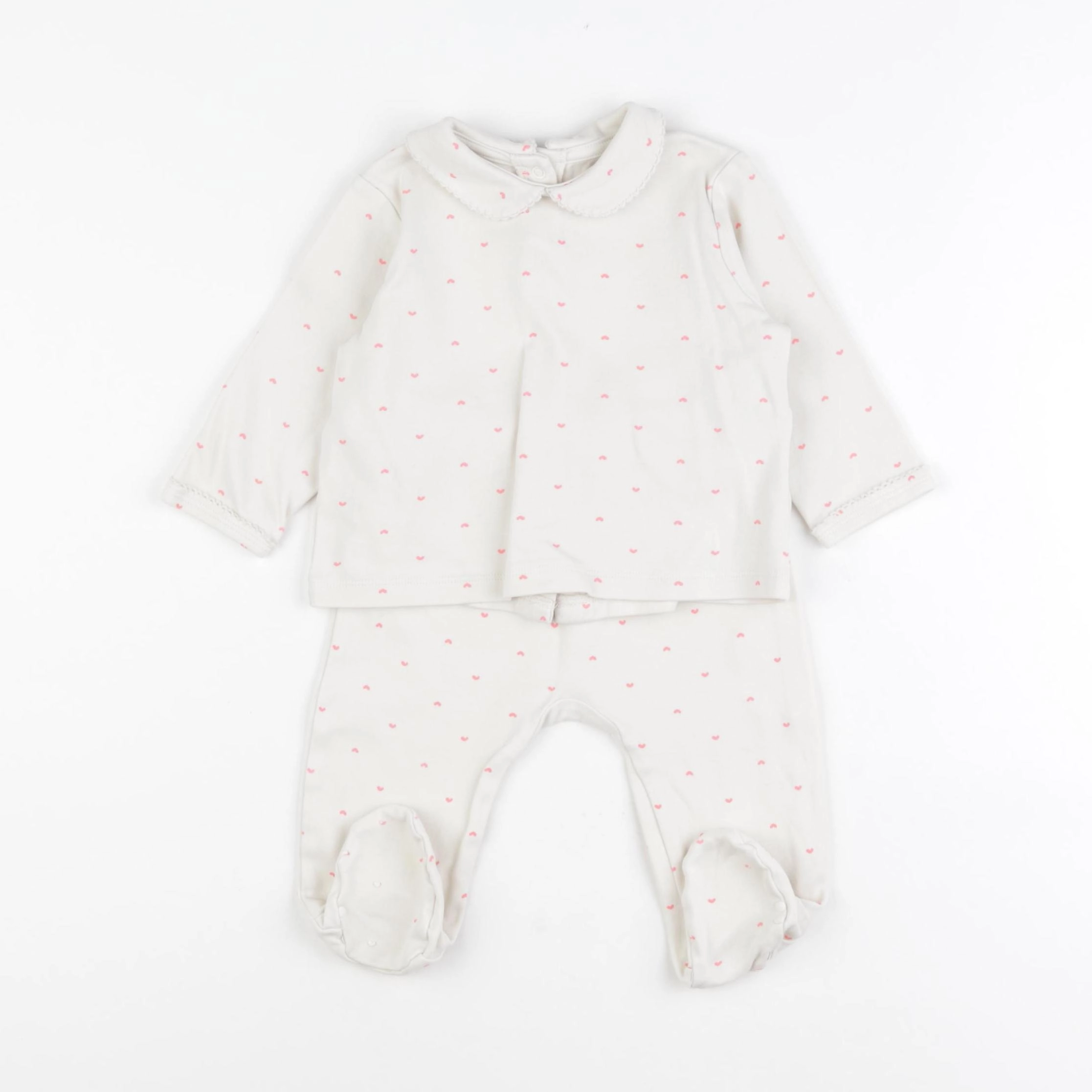 Vertbaudet - pyjama coton beige - 9 mois