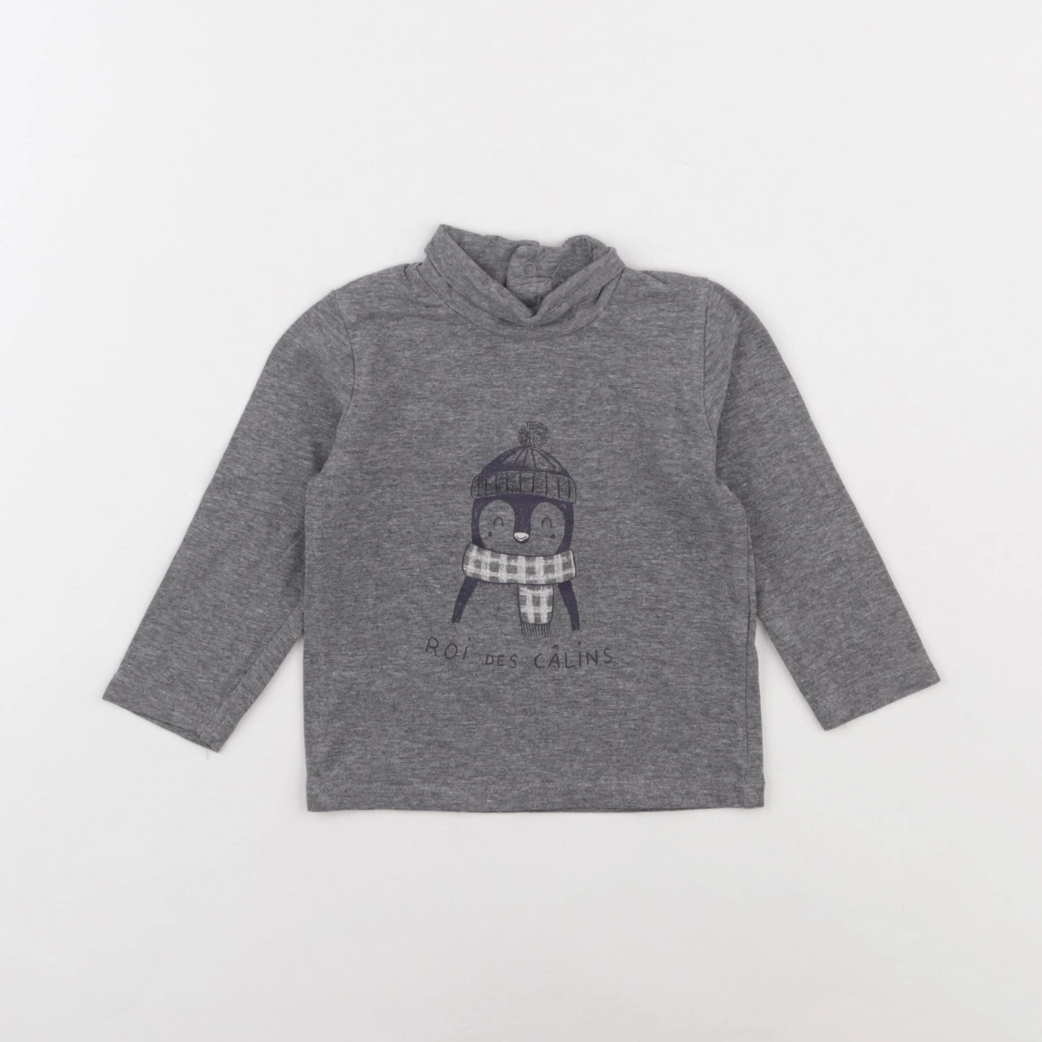 Vertbaudet - sous-pull gris - 9 mois