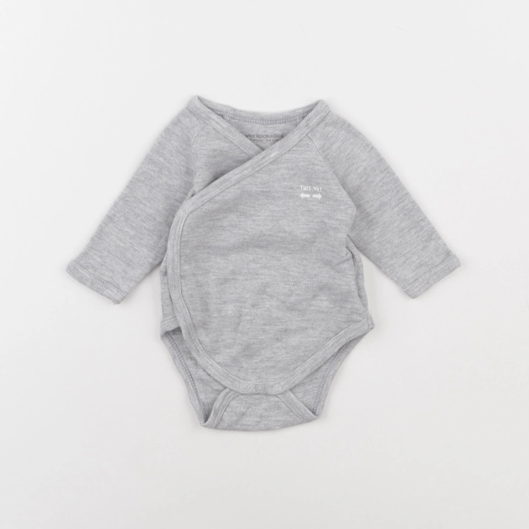 Vertbaudet - body gris - 1 mois