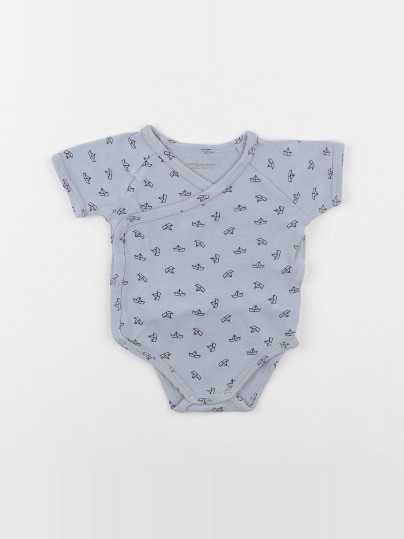 Vertbaudet - body bleu - 3 mois