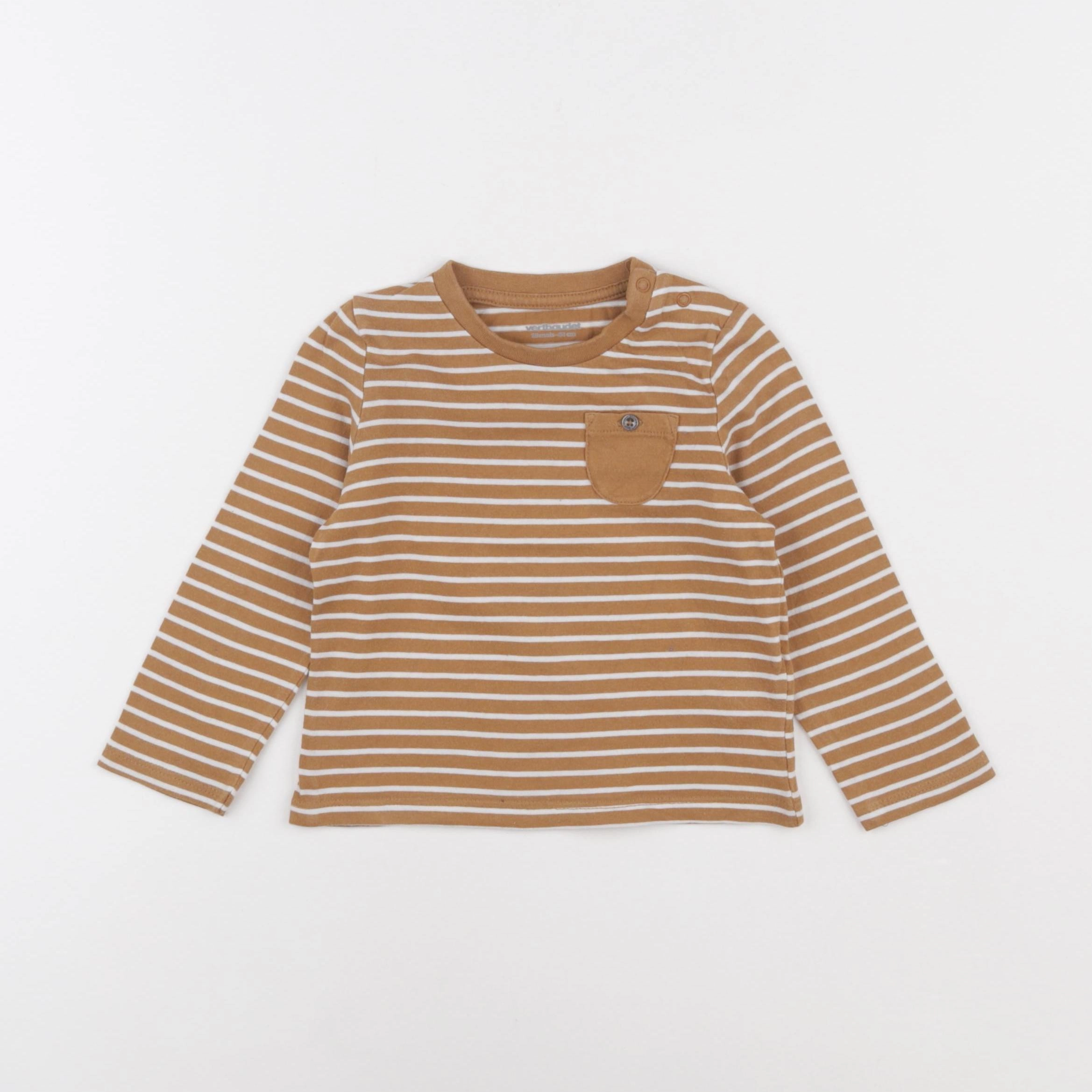 Vertbaudet - tee-shirt marron - 18 mois