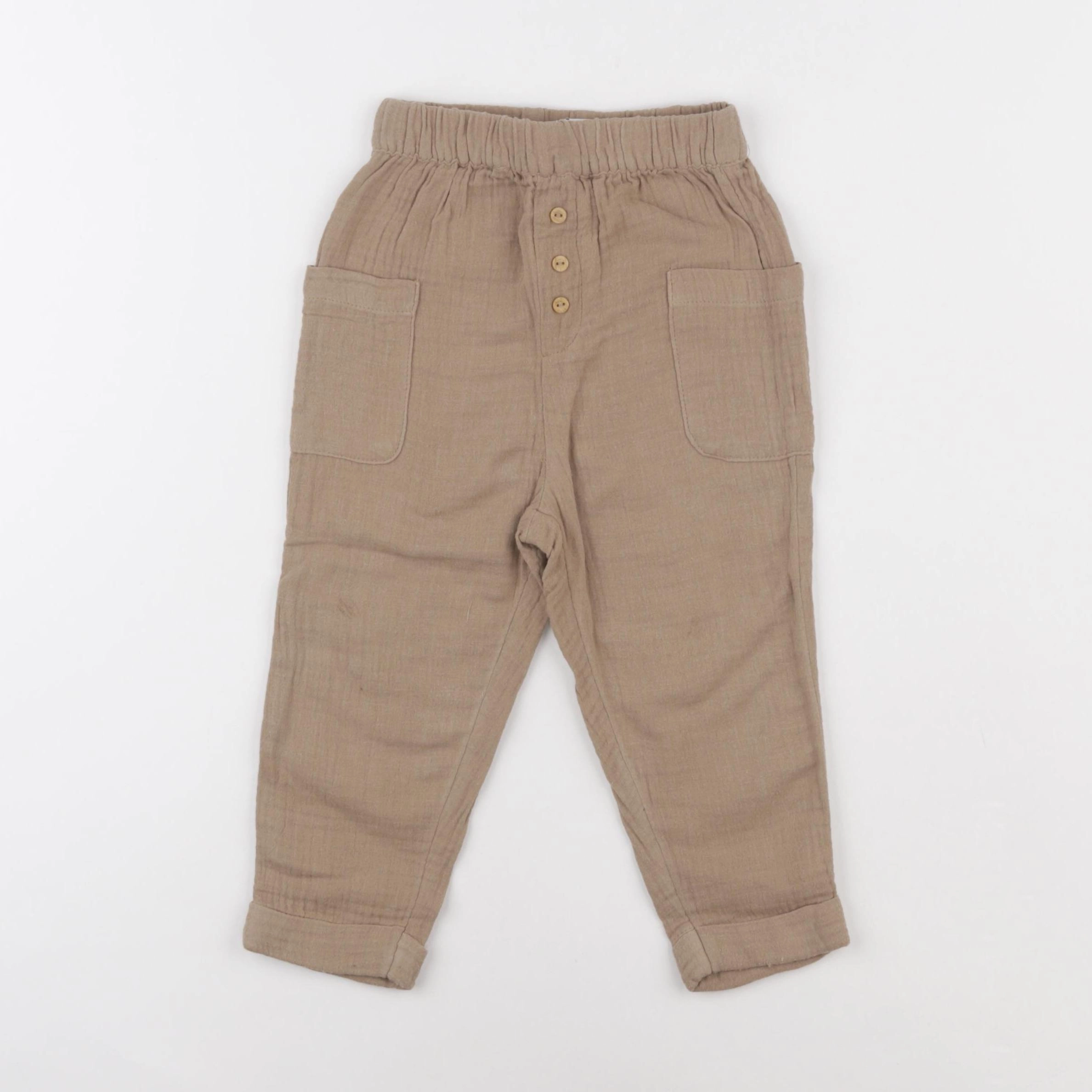 Vertbaudet - pantalon marron - 24 mois