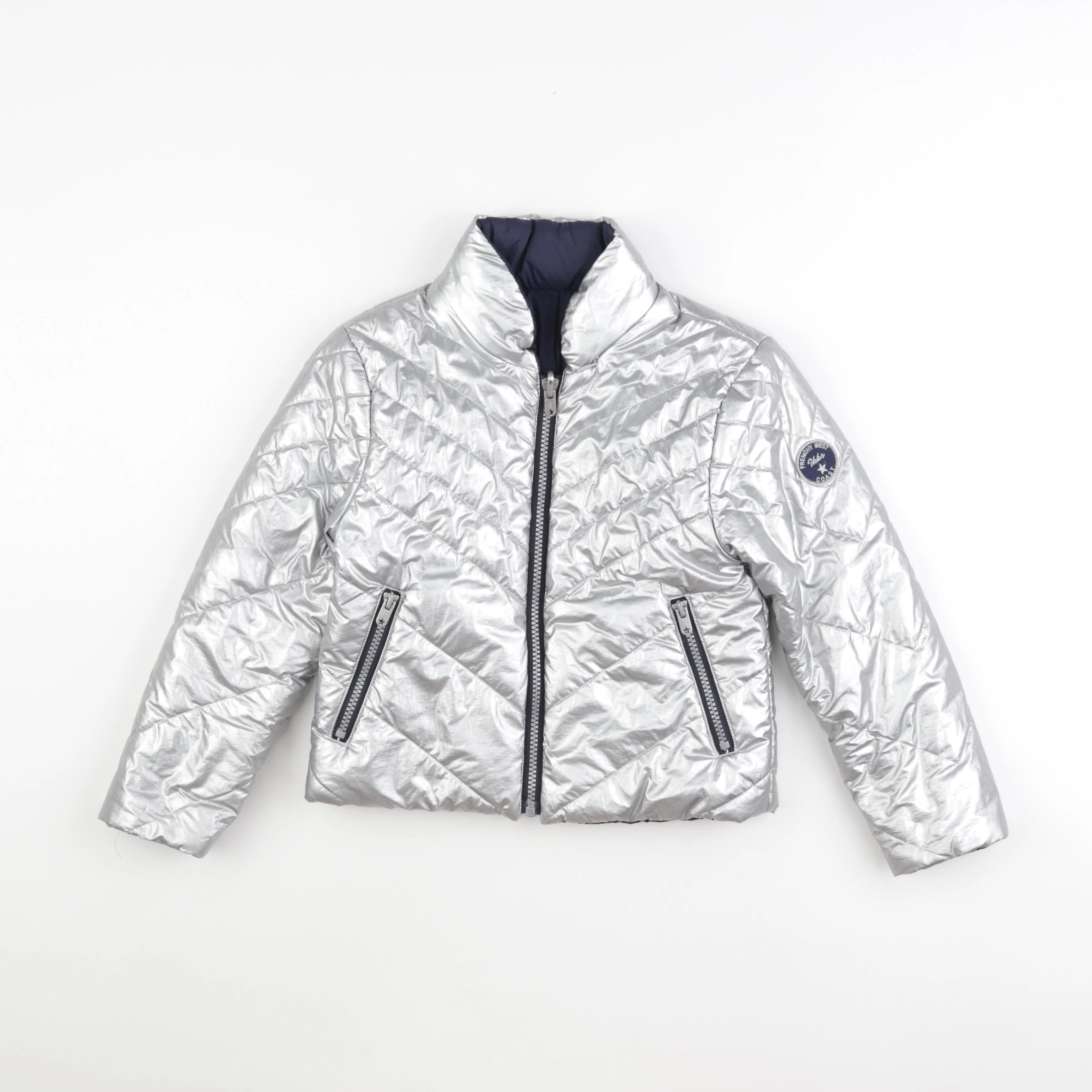 IKKS - doudoune réversible argent, bleu - 6 ans