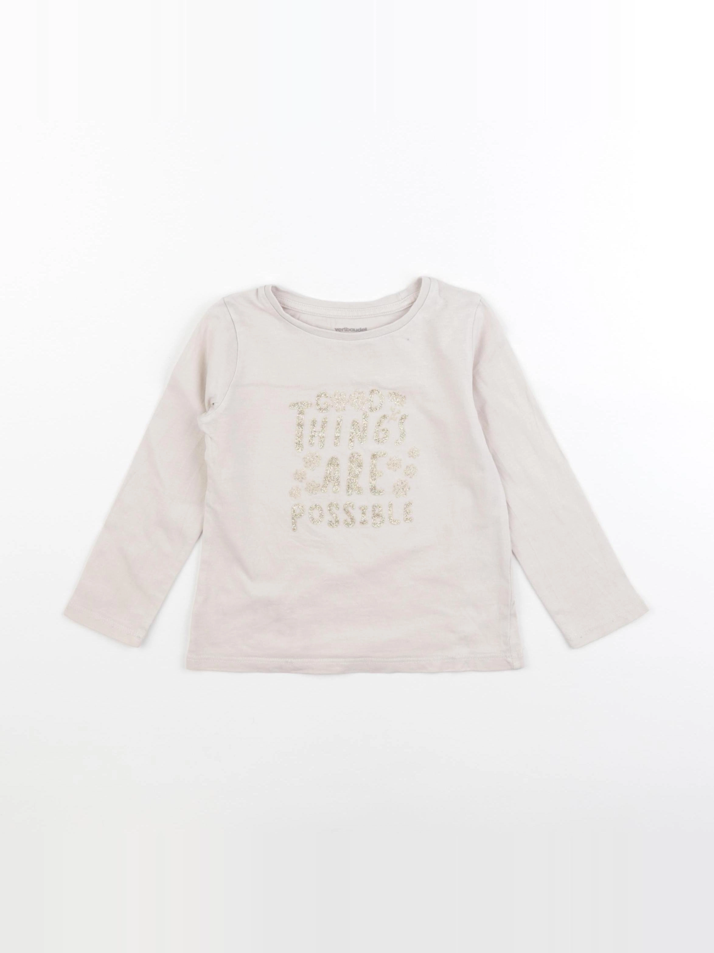 Vertbaudet - tee-shirt beige - 3 ans