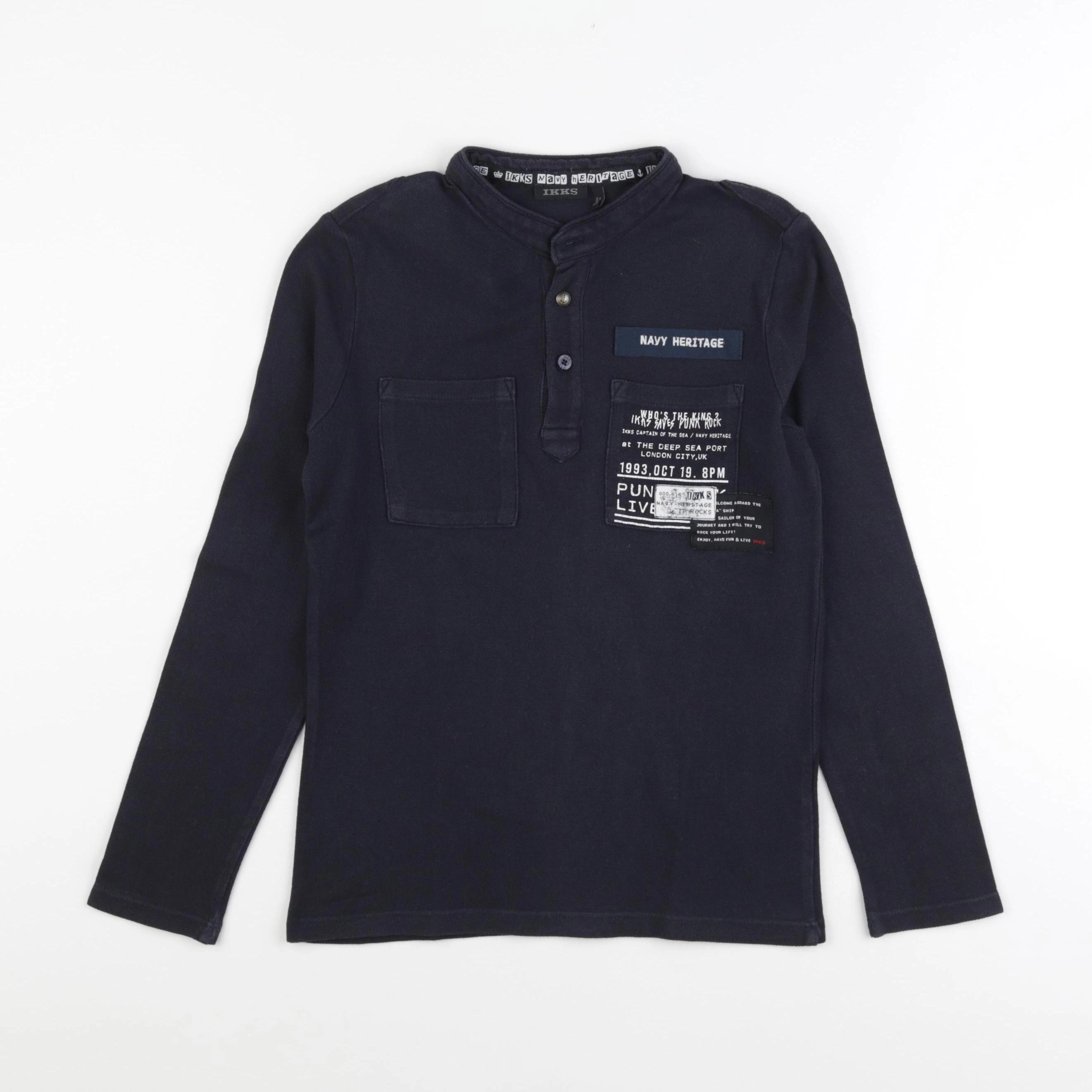IKKS - polo imprimé au dos noir - 8 ans