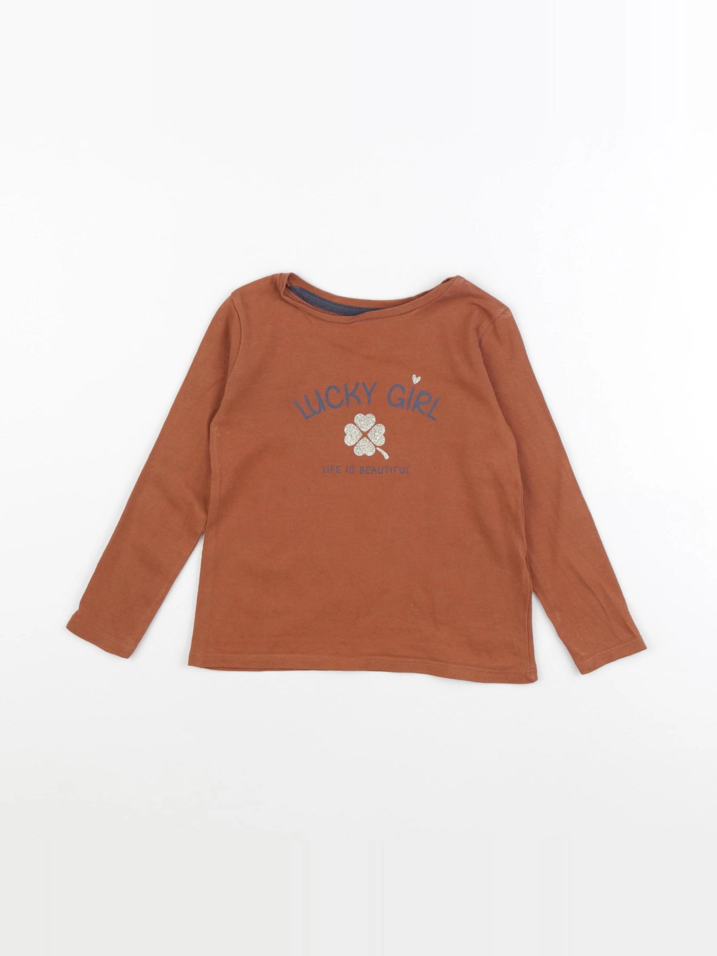 Vertbaudet - tee-shirt marron - 3 ans