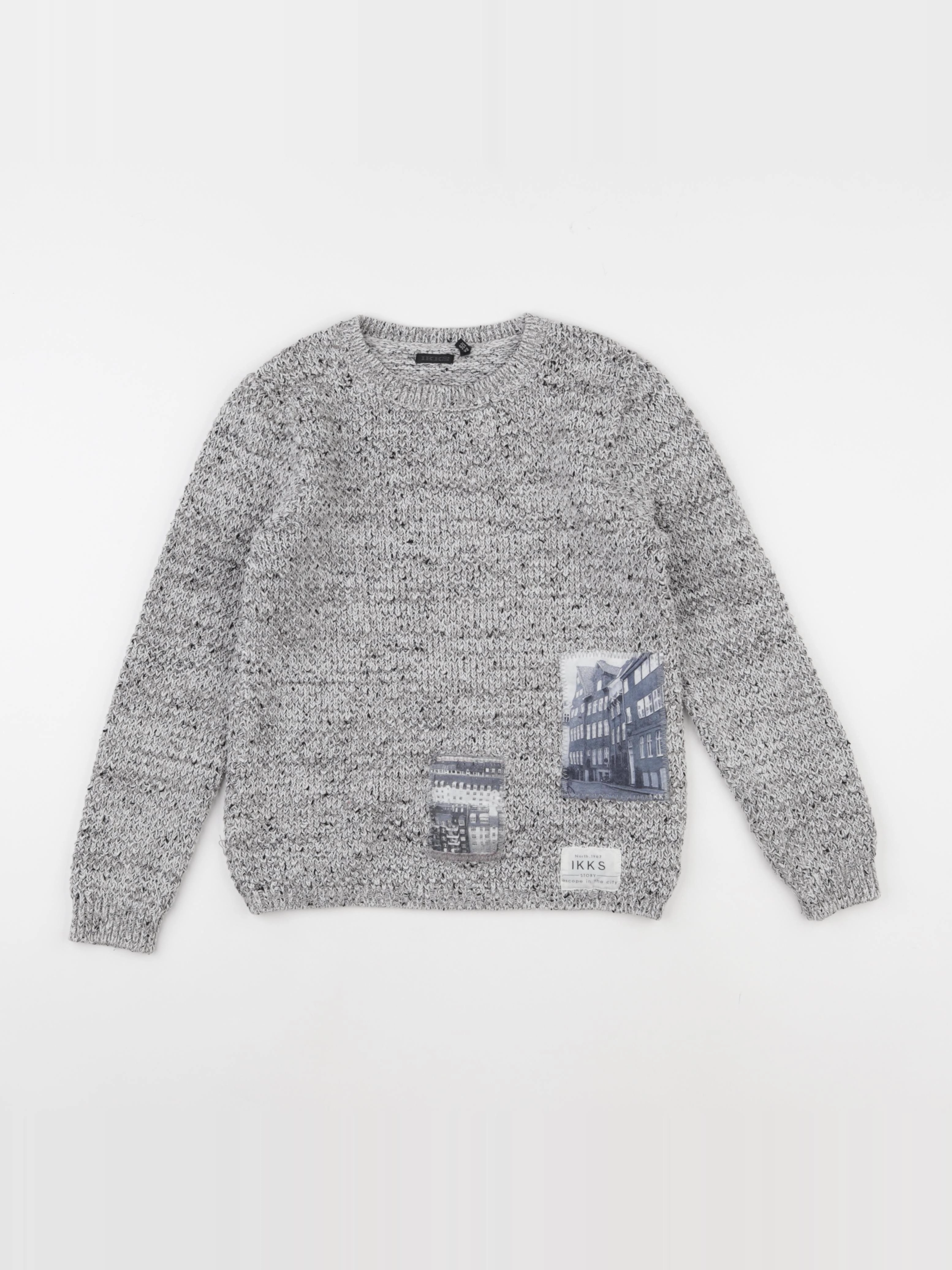 IKKS - pull gris - 8 ans