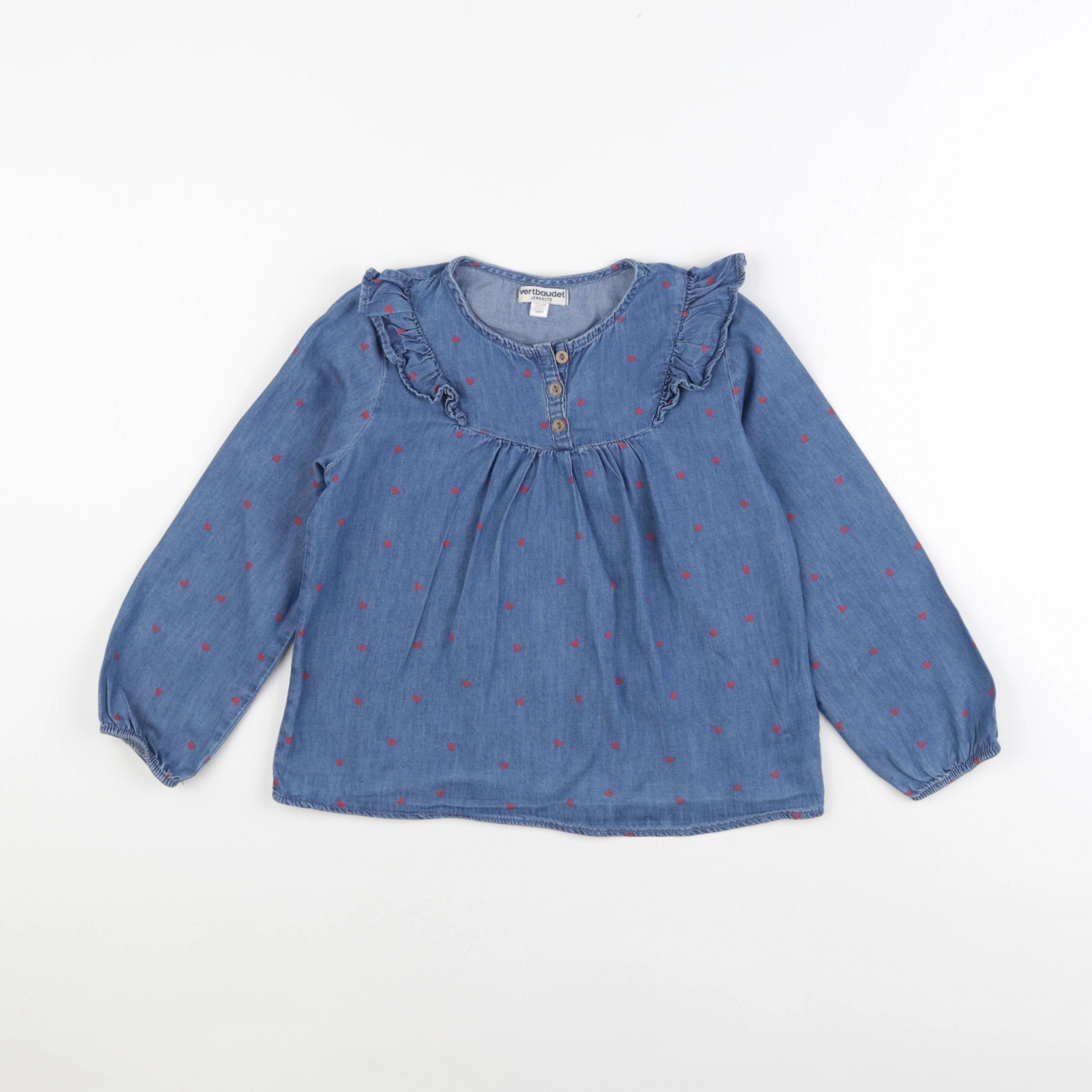 Vertbaudet - blouse bleu - 7 ans