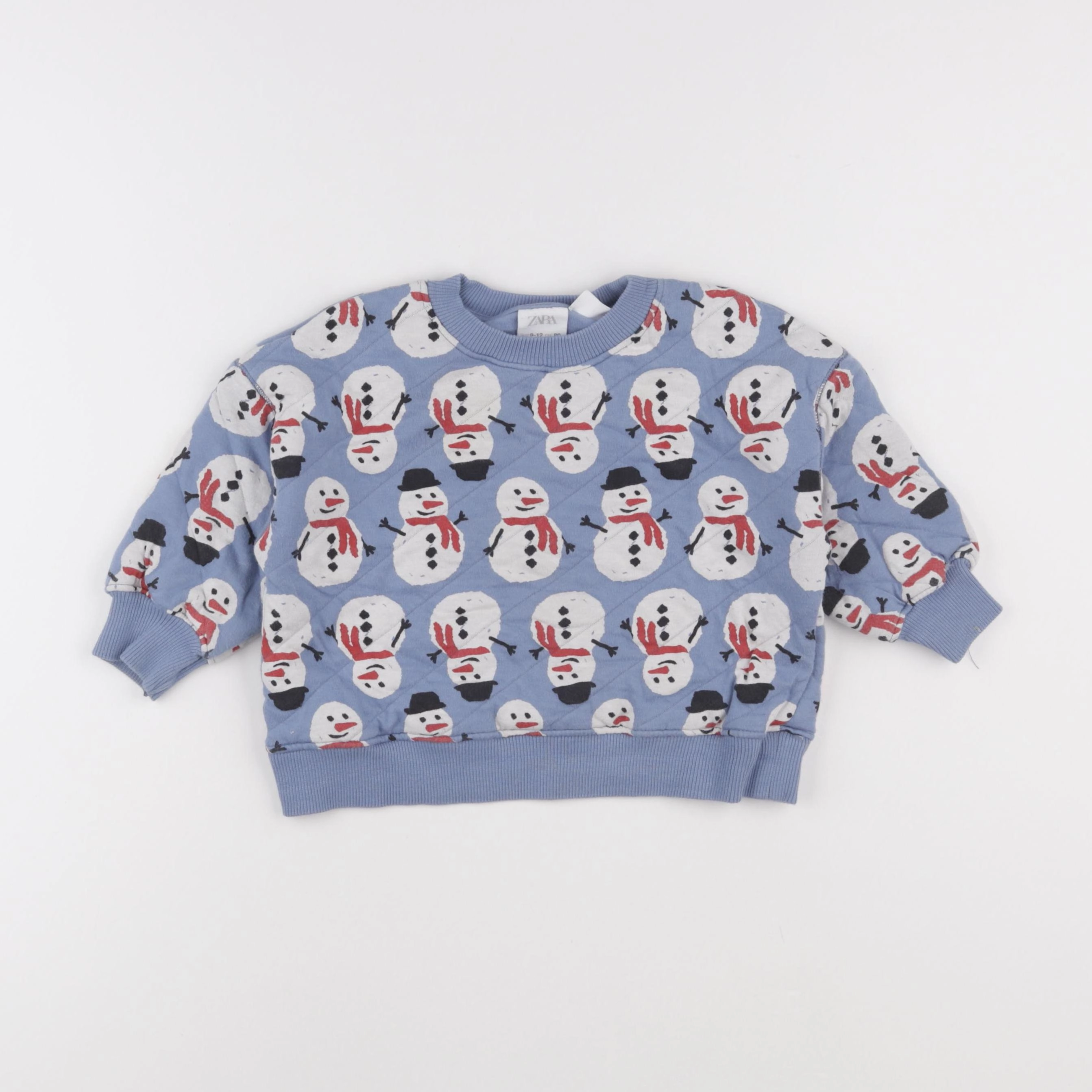 Zara - sweat bleu - 9/12 mois