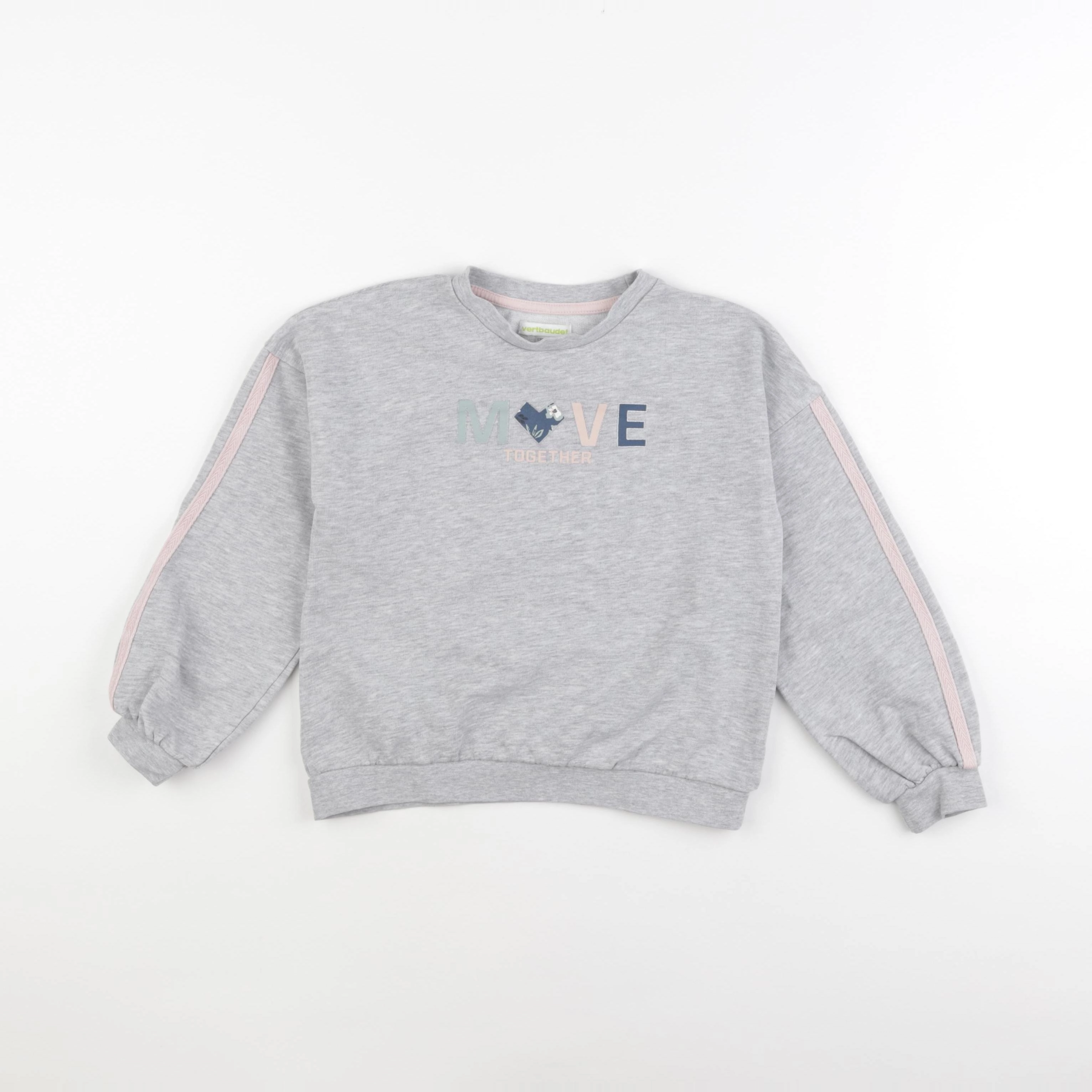 Vertbaudet - sweat gris - 8 ans