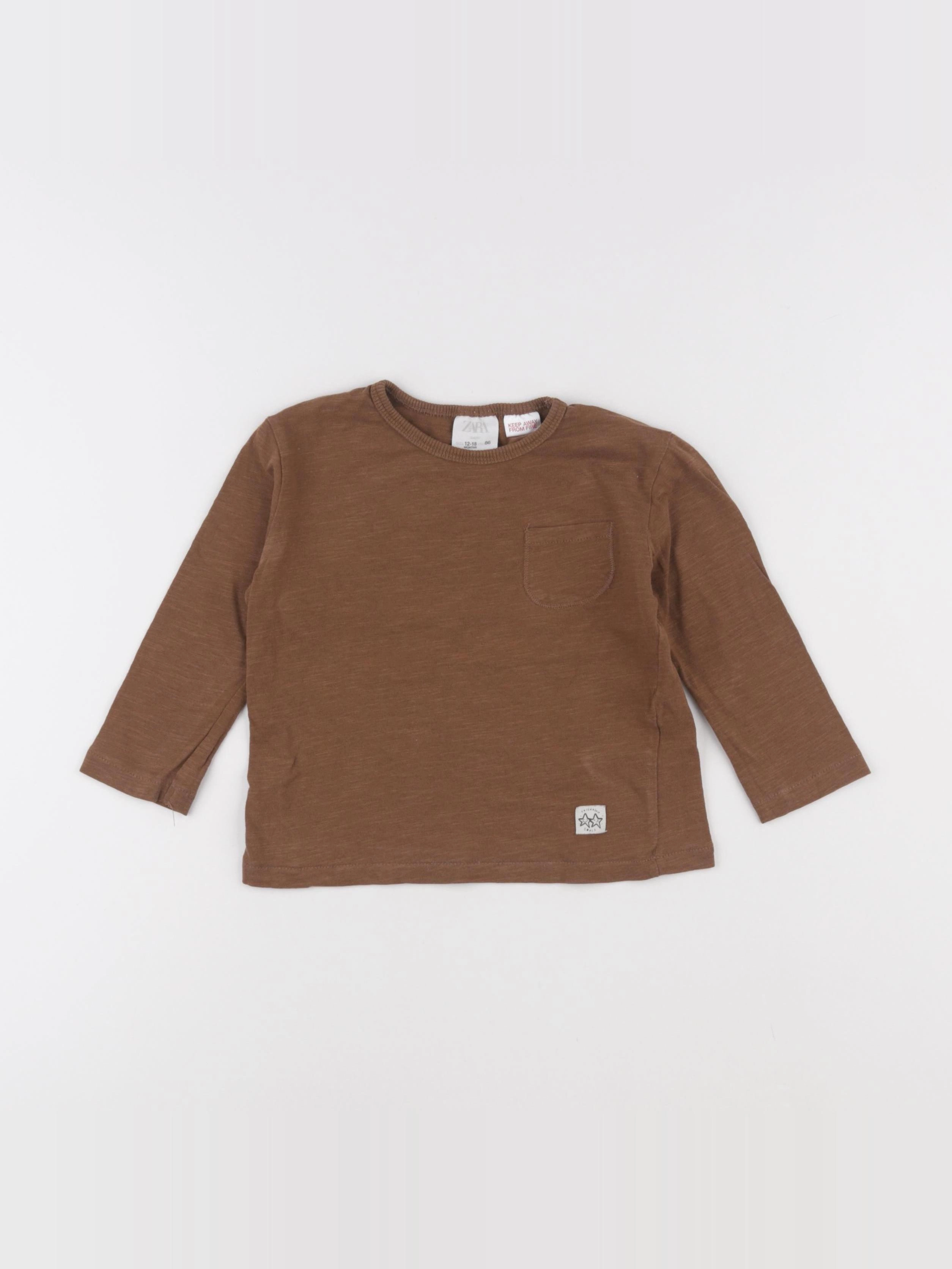 Zara - tee-shirt marron - 12/18 mois