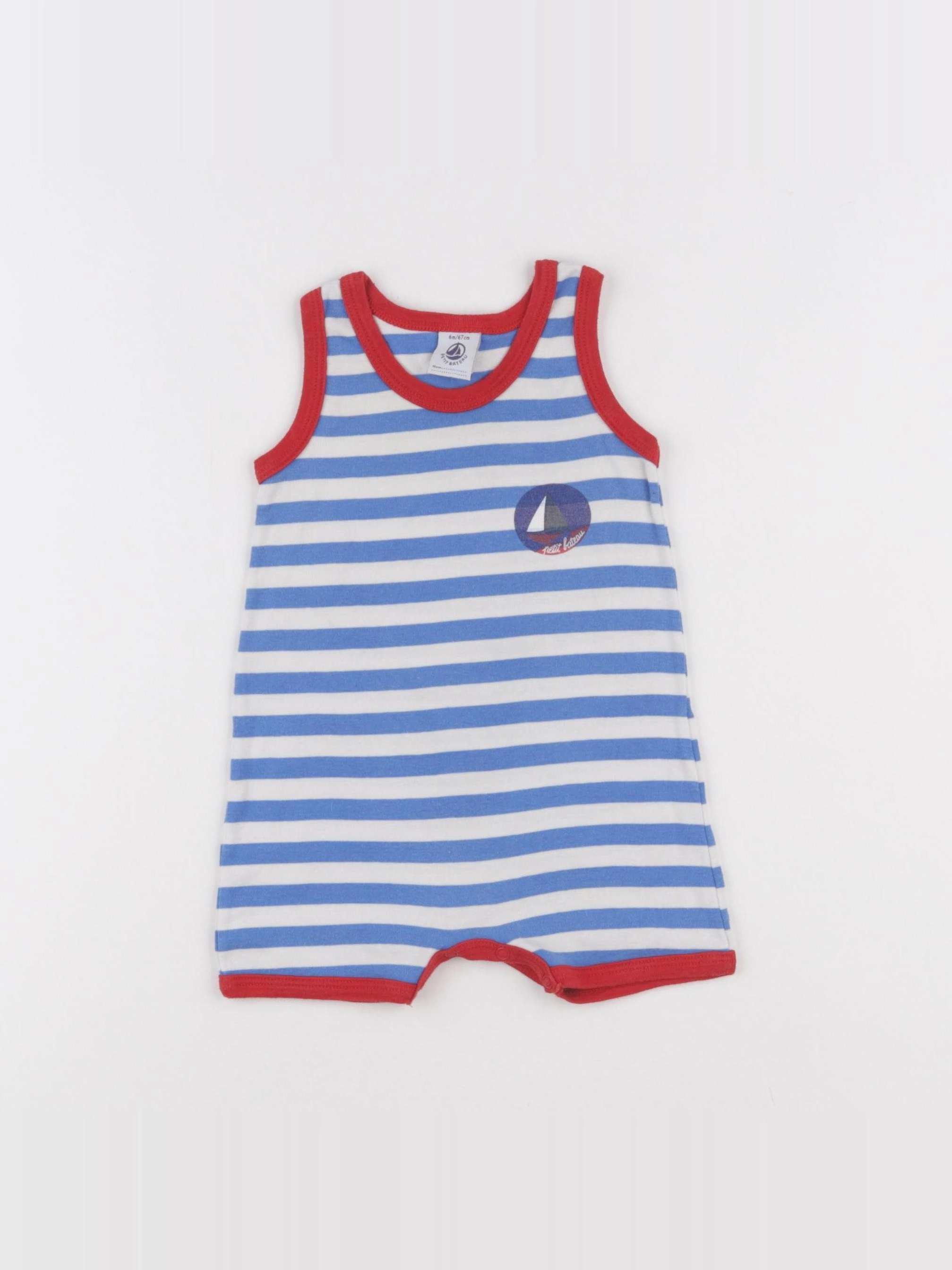 Petit Bateau - combinaison bleu - 6 mois