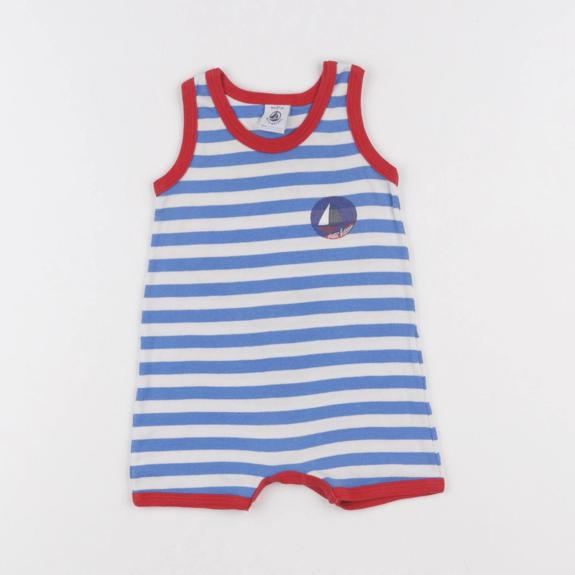 Petit Bateau - combinaison bleu - 6 mois