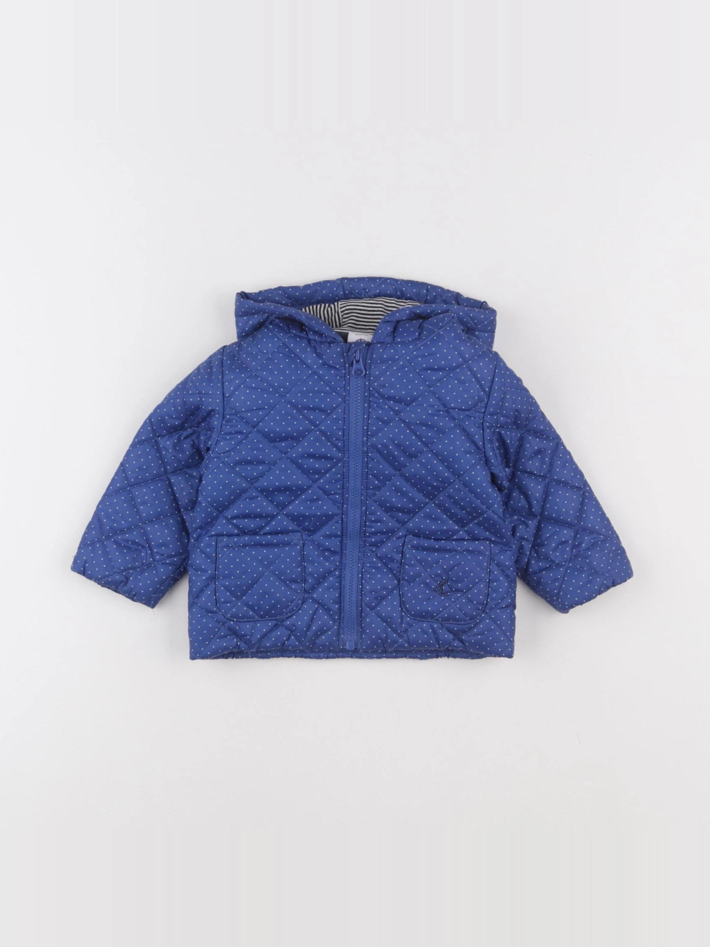 Petit Bateau - doudoune bleu - 6 mois