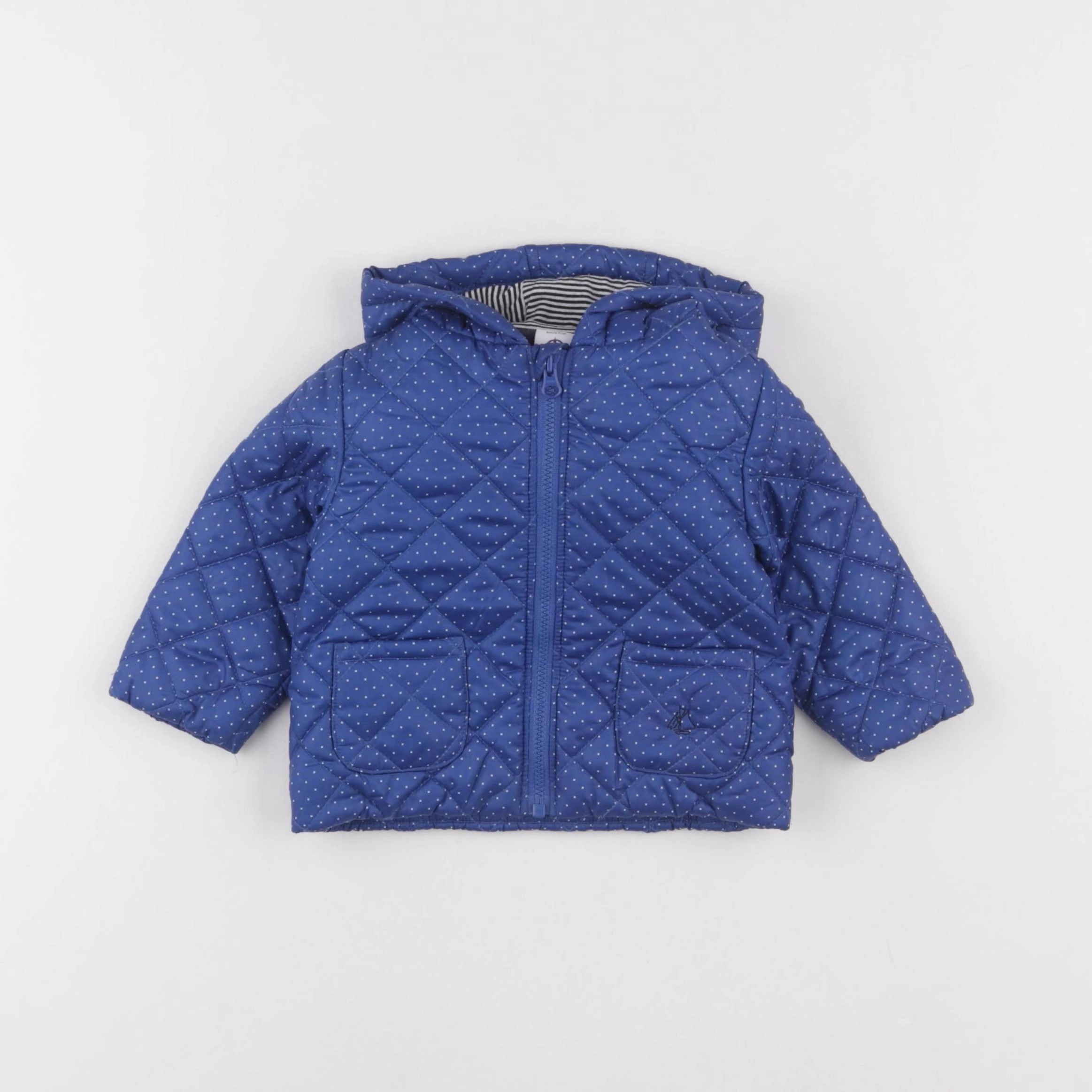 Petit Bateau - doudoune bleu - 6 mois