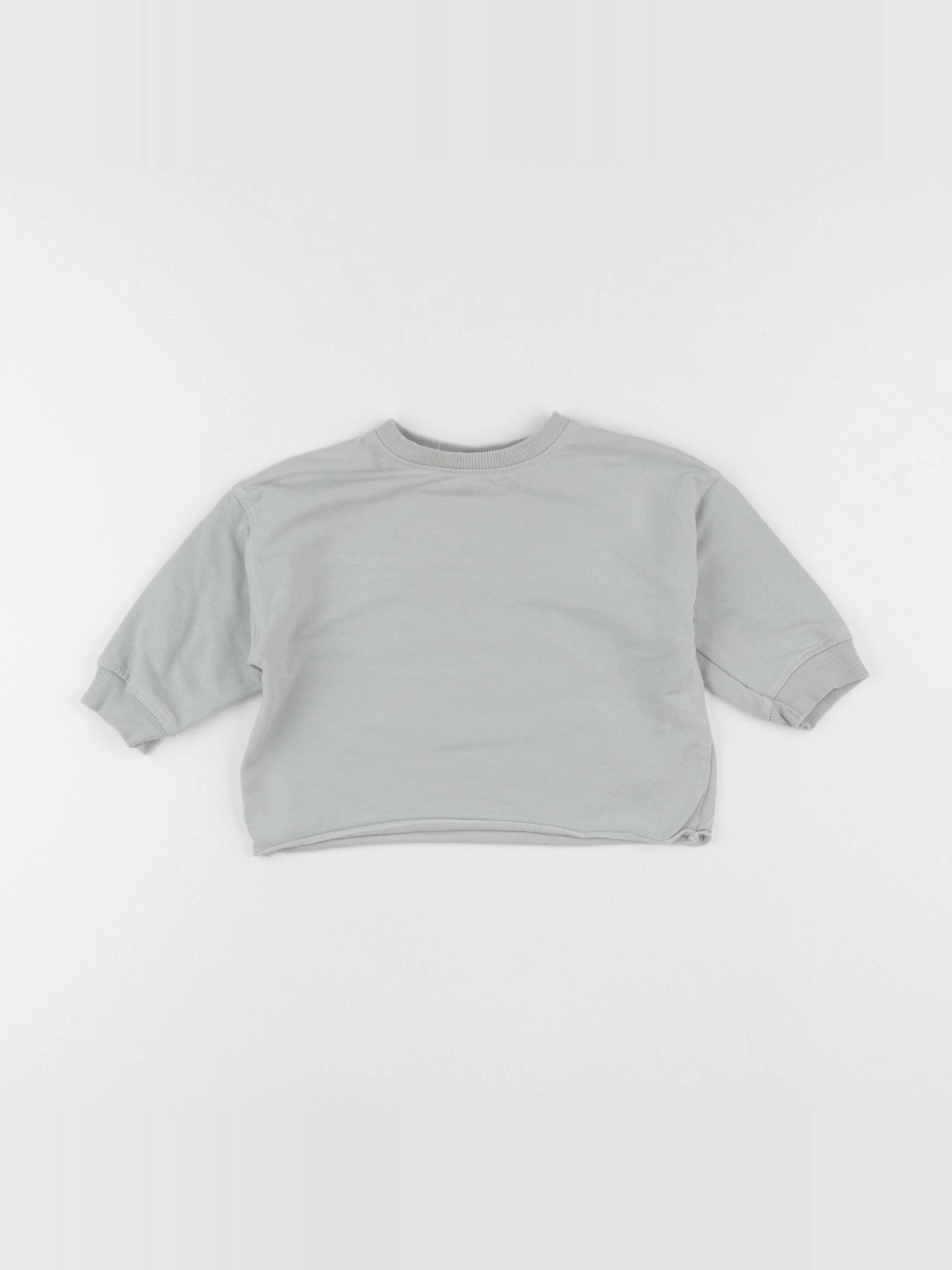 Zara - sweat bleu - 6/9 mois