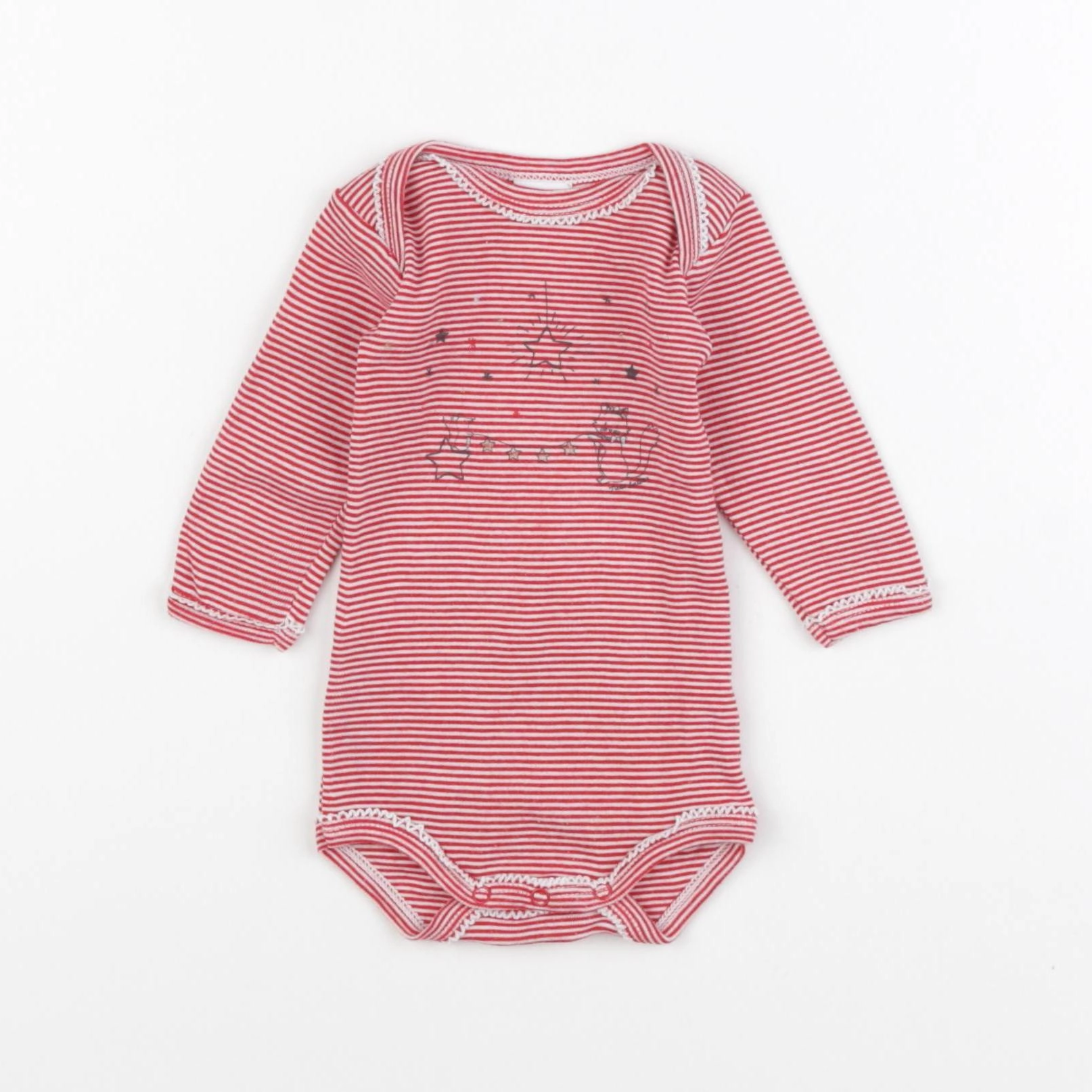 Petit Bateau - body rouge - 3 mois