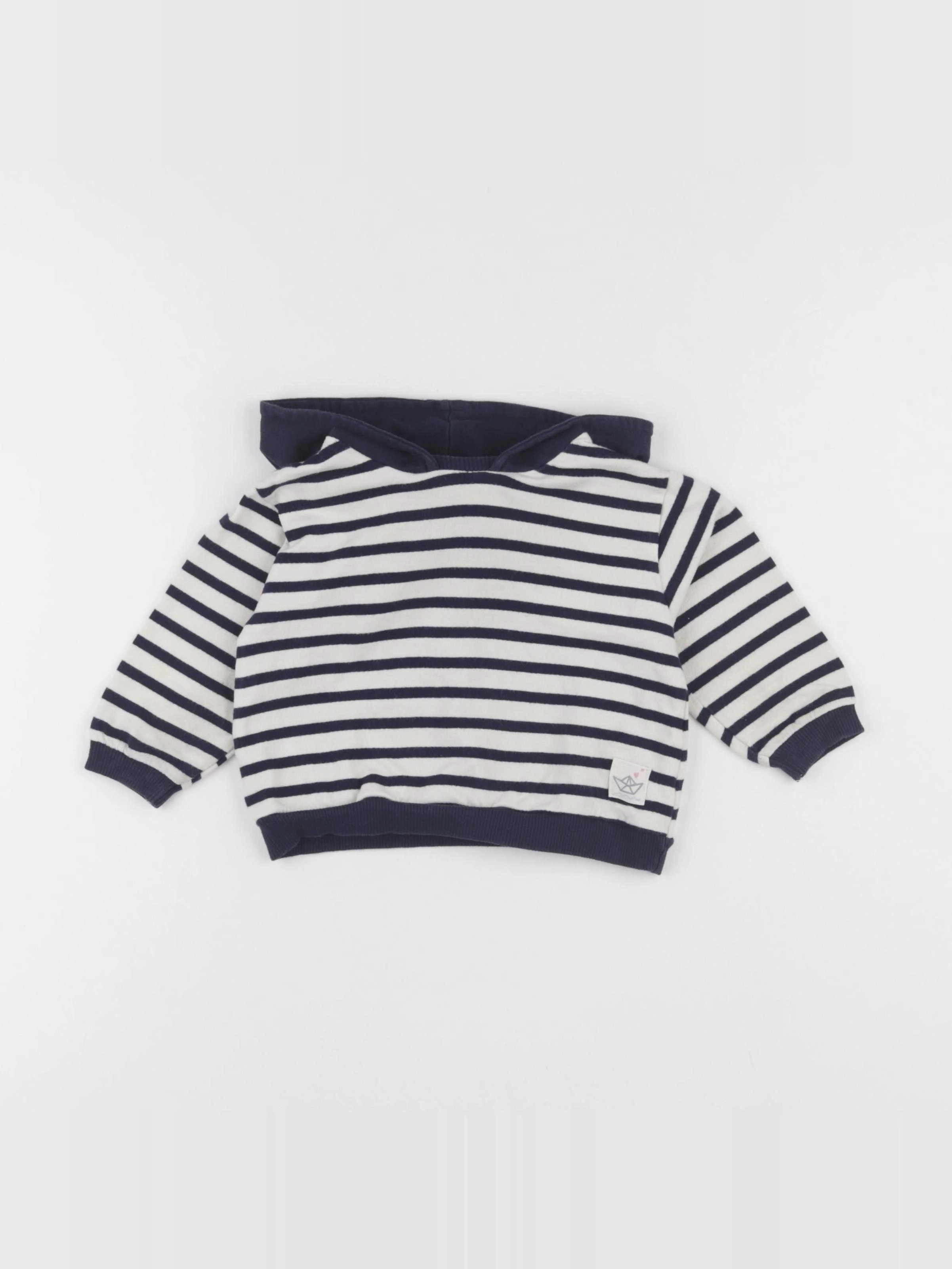 Zara - sweat bleu - 6/12 mois