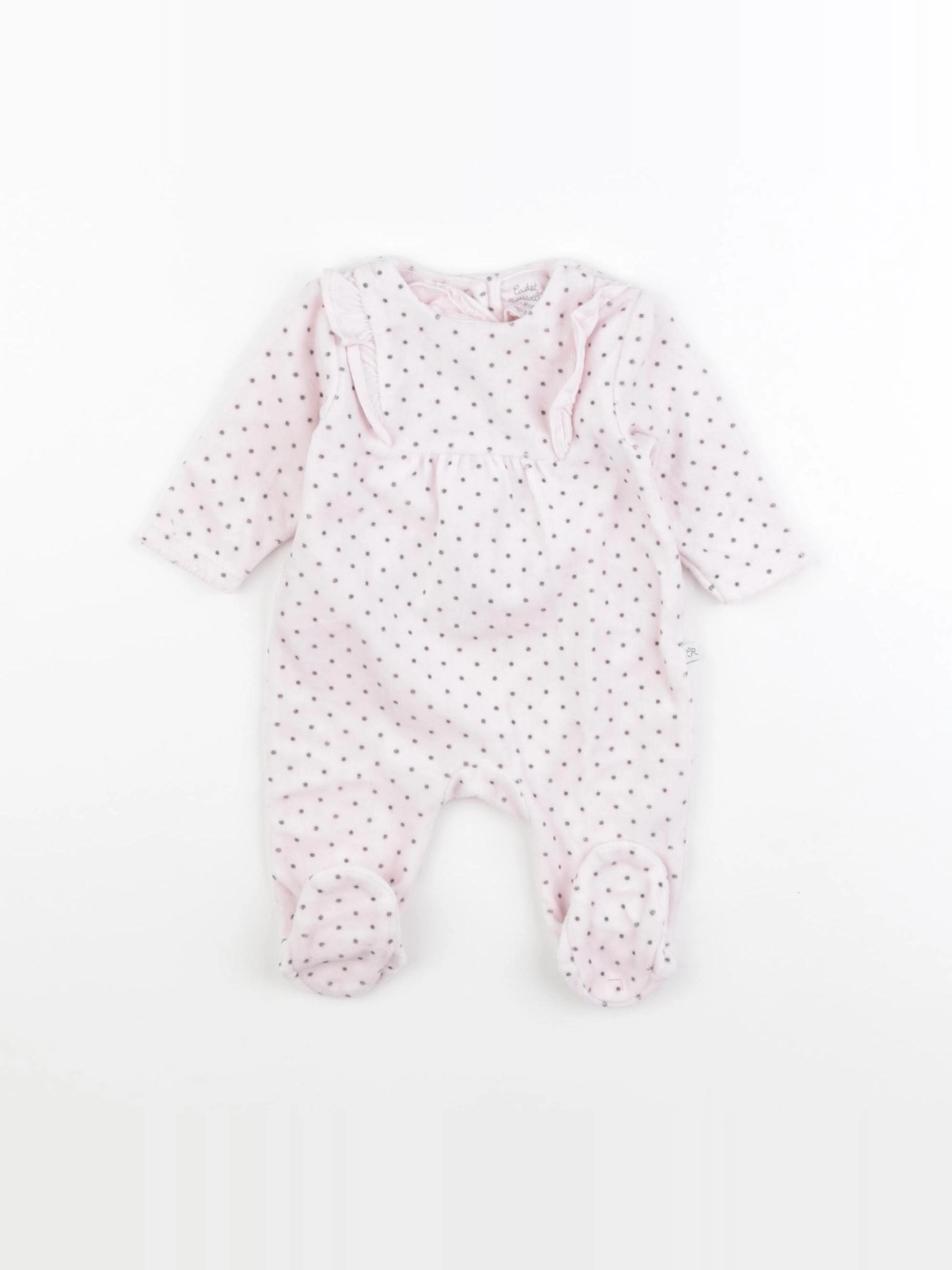 Cadet Rousselle - pyjama velours rose - 1 mois