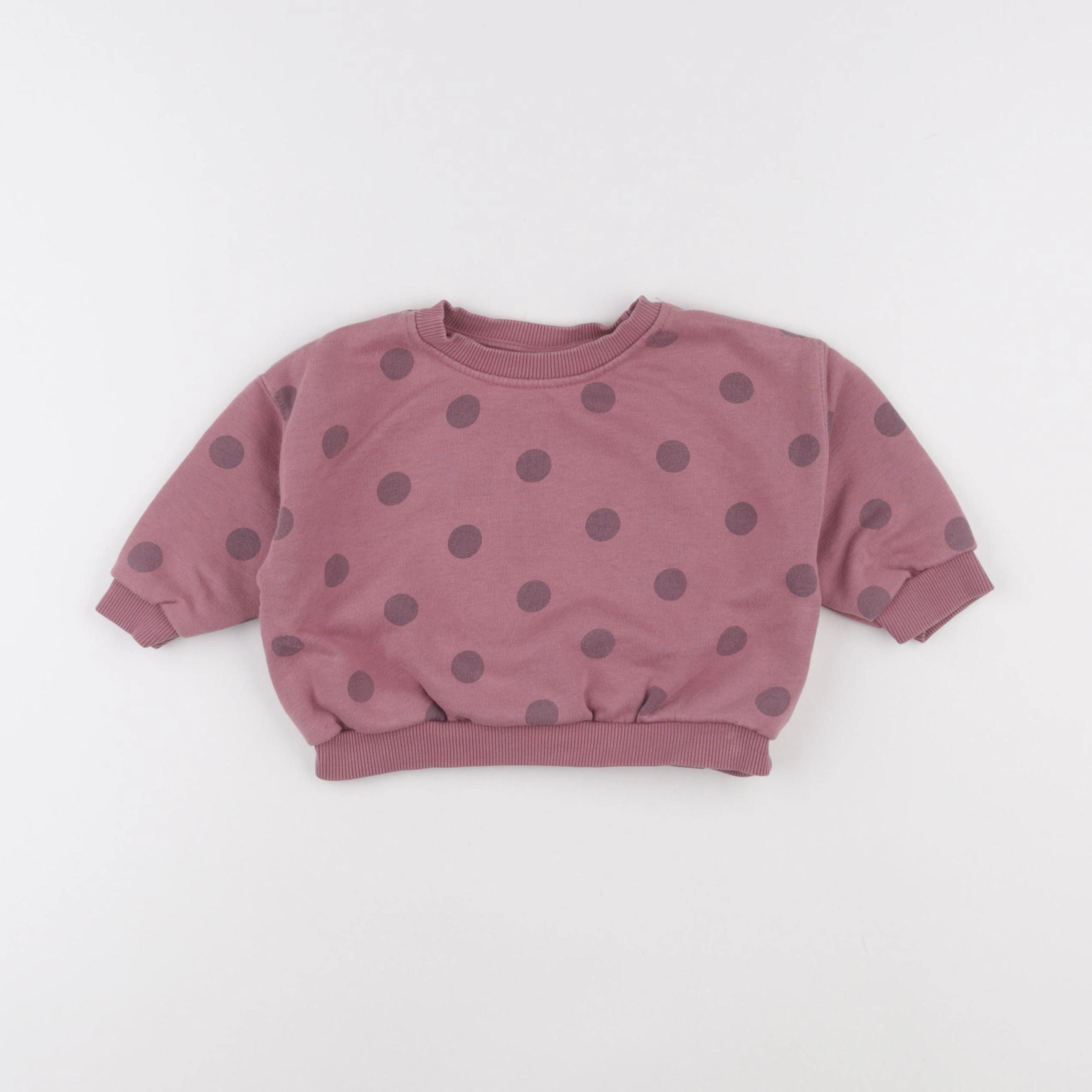 Zara - sweat violet - 6/9 mois